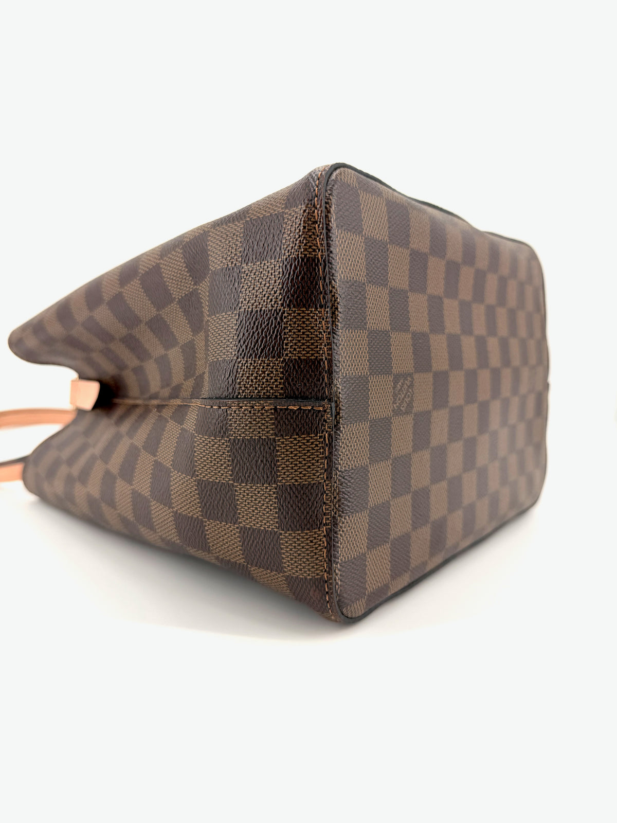 Pre-Owned Louis Vuitton NéoNoé MM Damier Ebene Canvas Bucket Bag Venus Pink Leather Trim