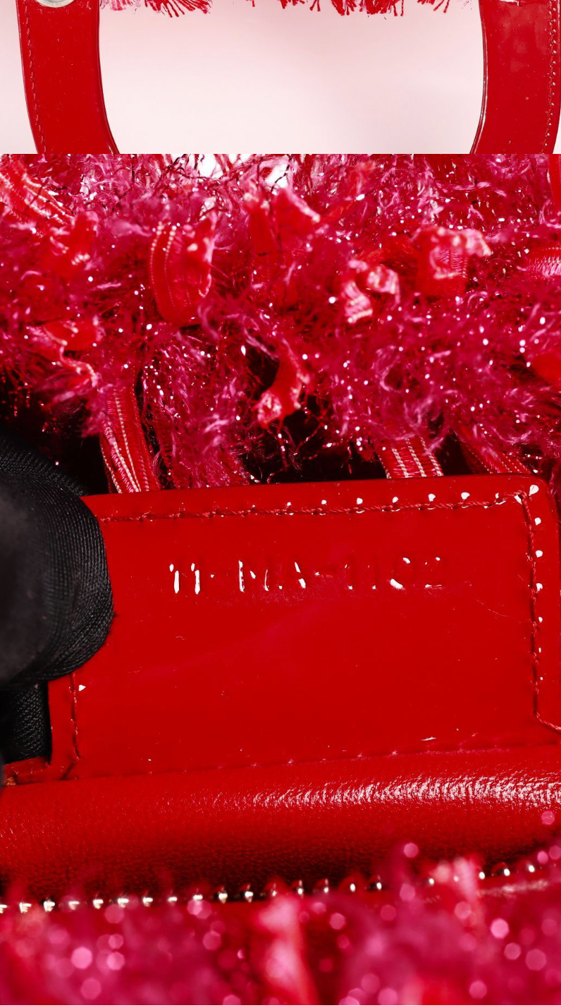 Christian Dior Lady Dior Red Tweed Medium Bag