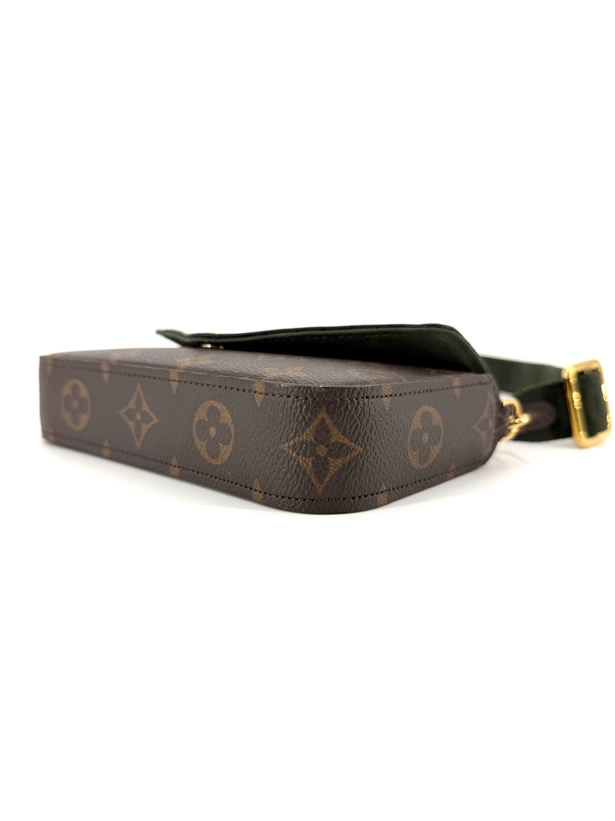 Pre-Owned Louis Vuitton Strap & Go Monogram Canvas Crossbody Bag Green Strap with Detachable Pouch