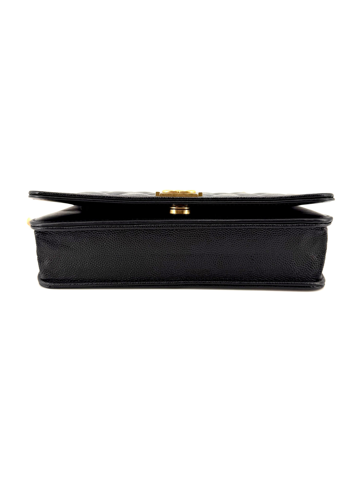 Pre-Owned Chanel Boy Wallet on Chain WOC Black Caviar Leather Gold Hardware