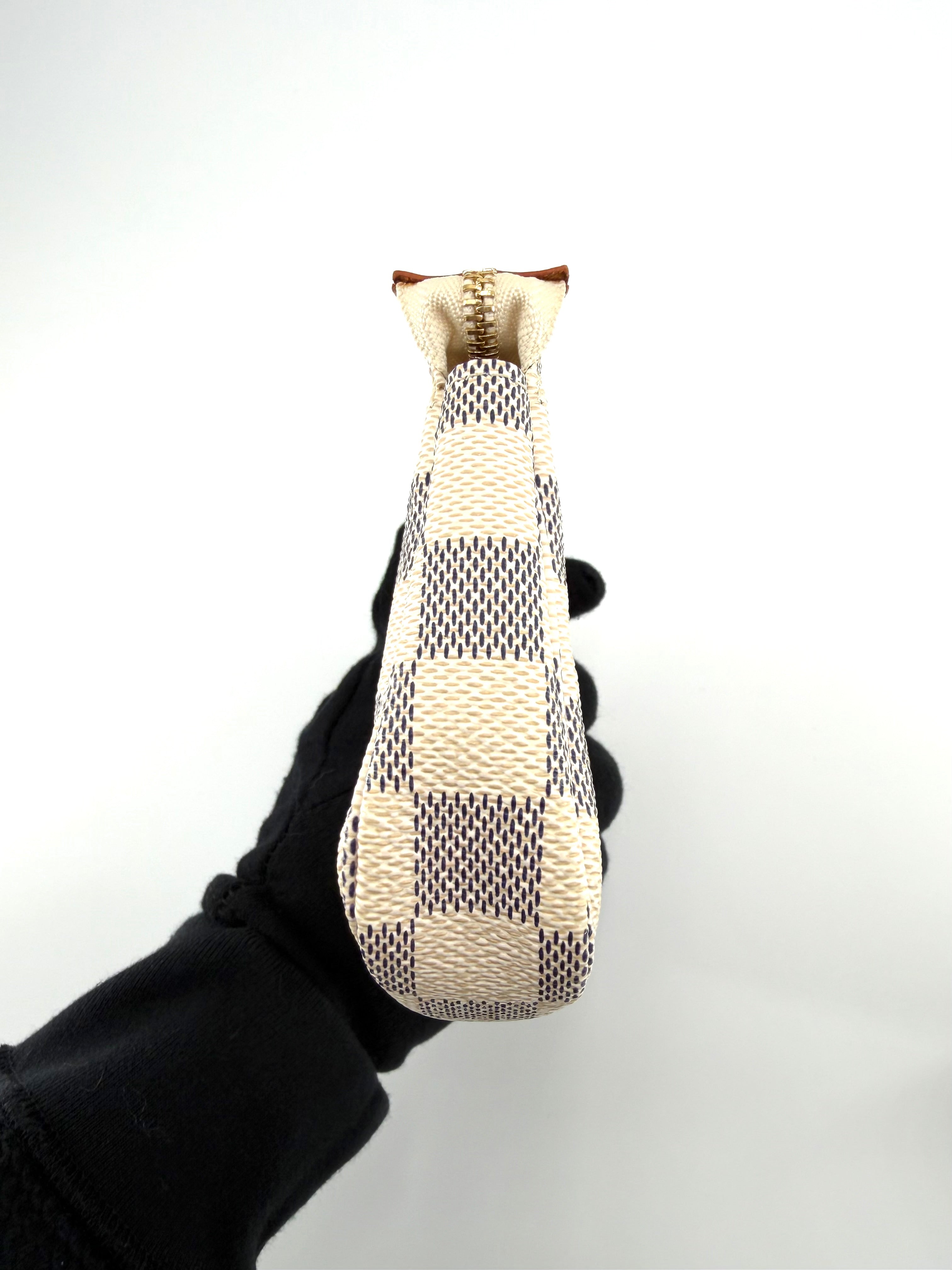 Louis Vuitton Canvas Damier Azur Mini Pochette Shoulder Bag