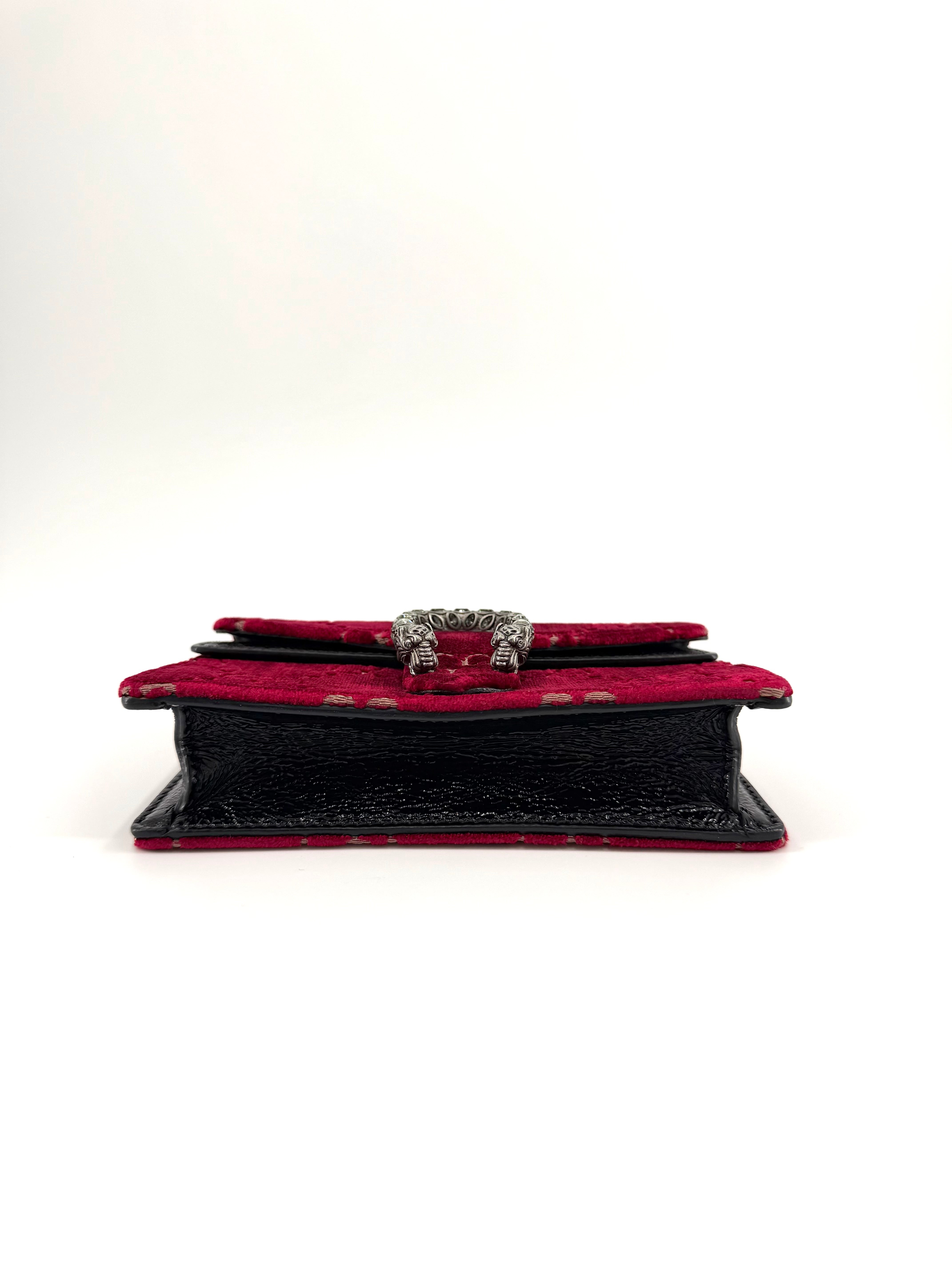 Gucci Crystal Dionysus Burgundy Velvet Crossbody Bag