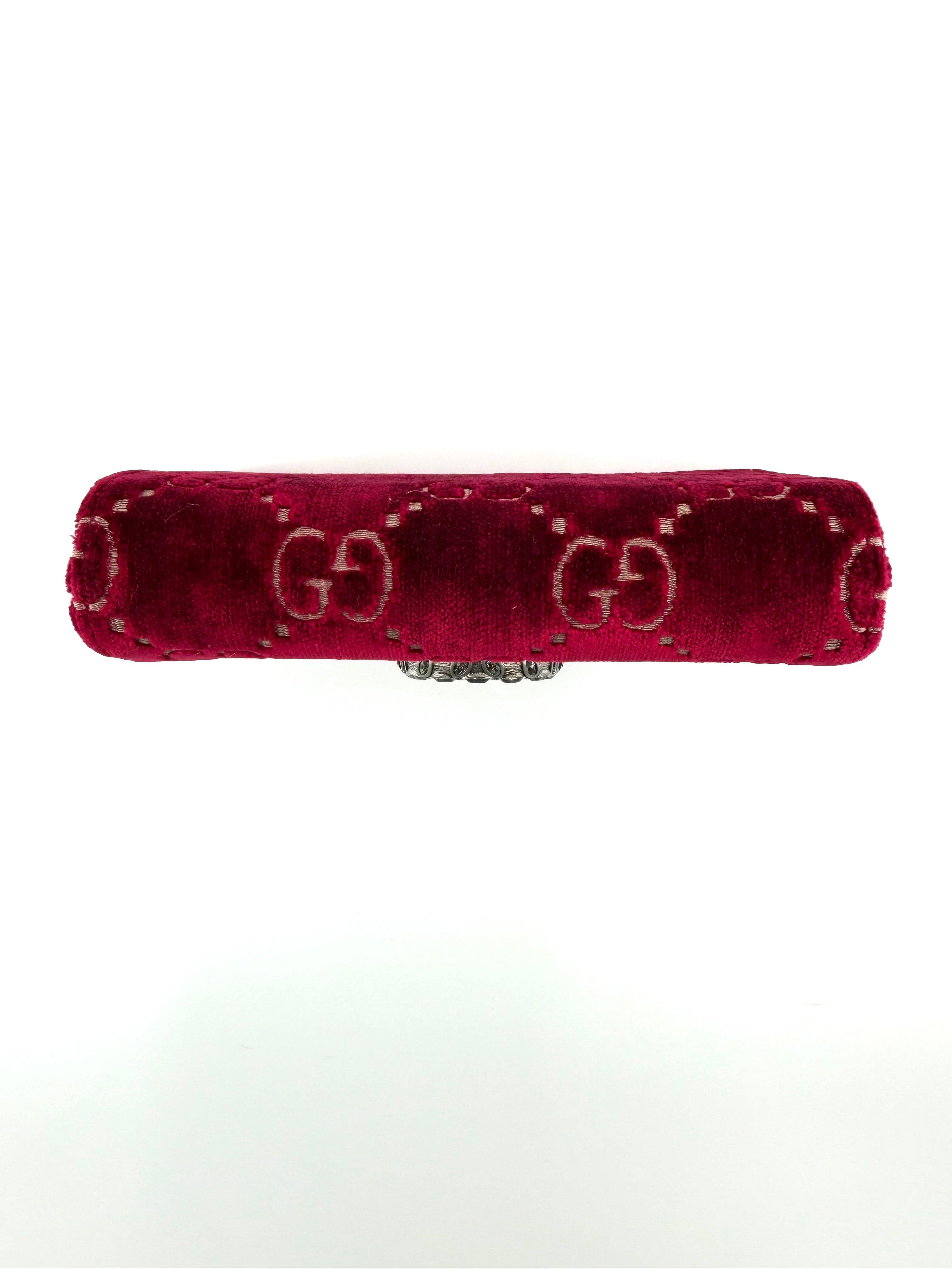Gucci Crystal Dionysus Burgundy Velvet Crossbody Bag