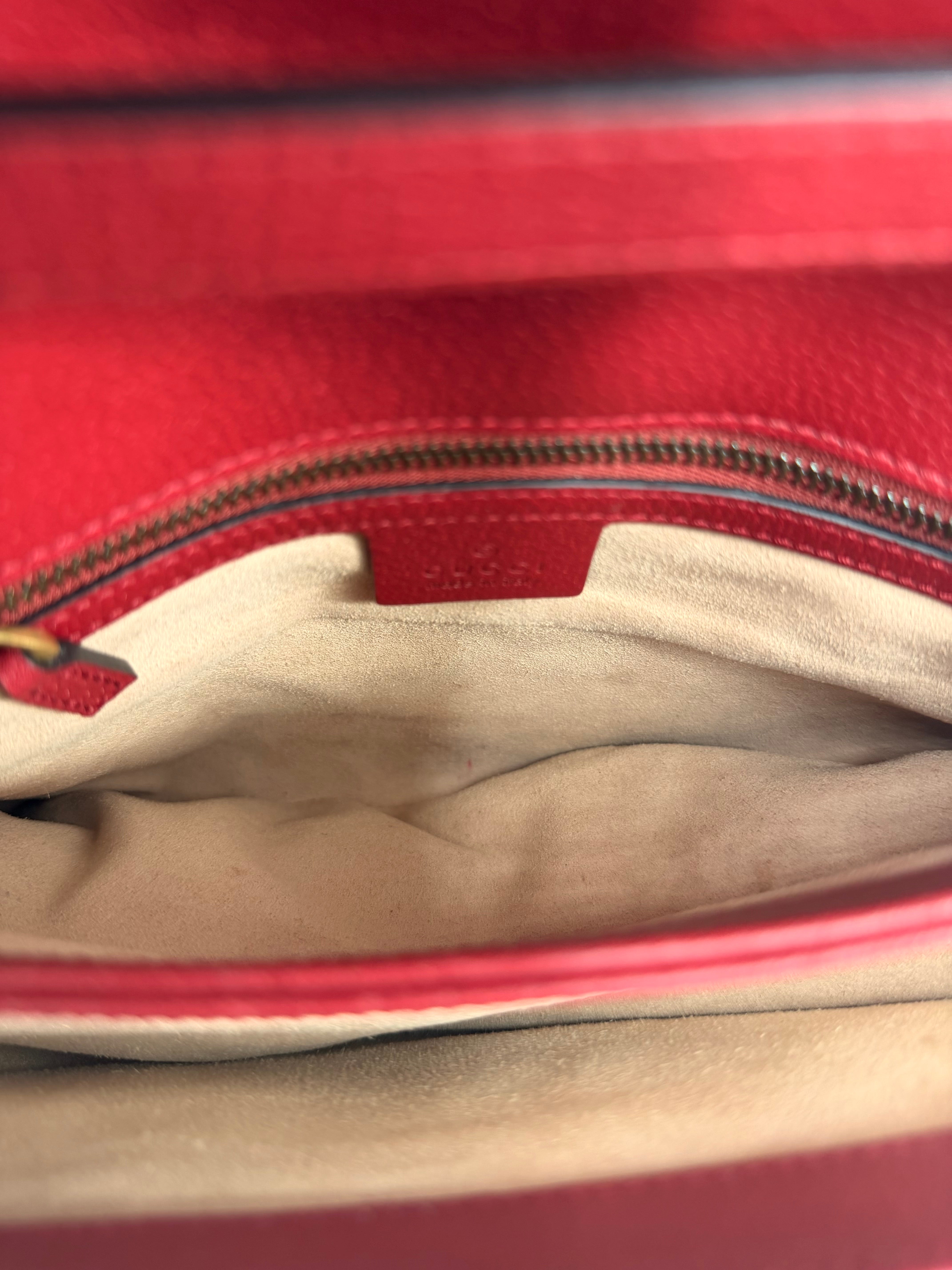 Gucci GG Supreme Queen Margaret Canvas Leather Shoulder Bag