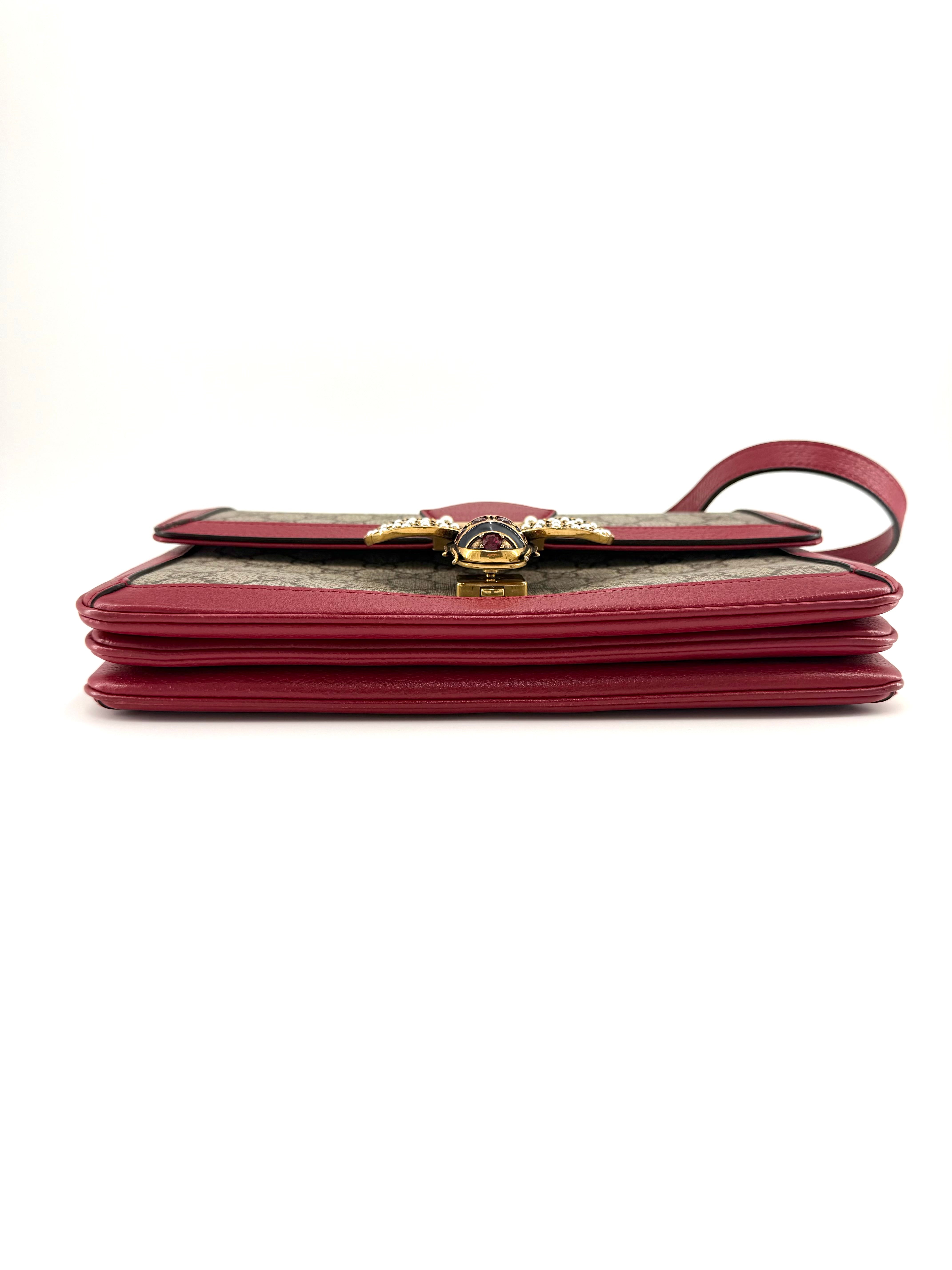 Gucci GG Supreme Queen Margaret Canvas Leather Shoulder Bag