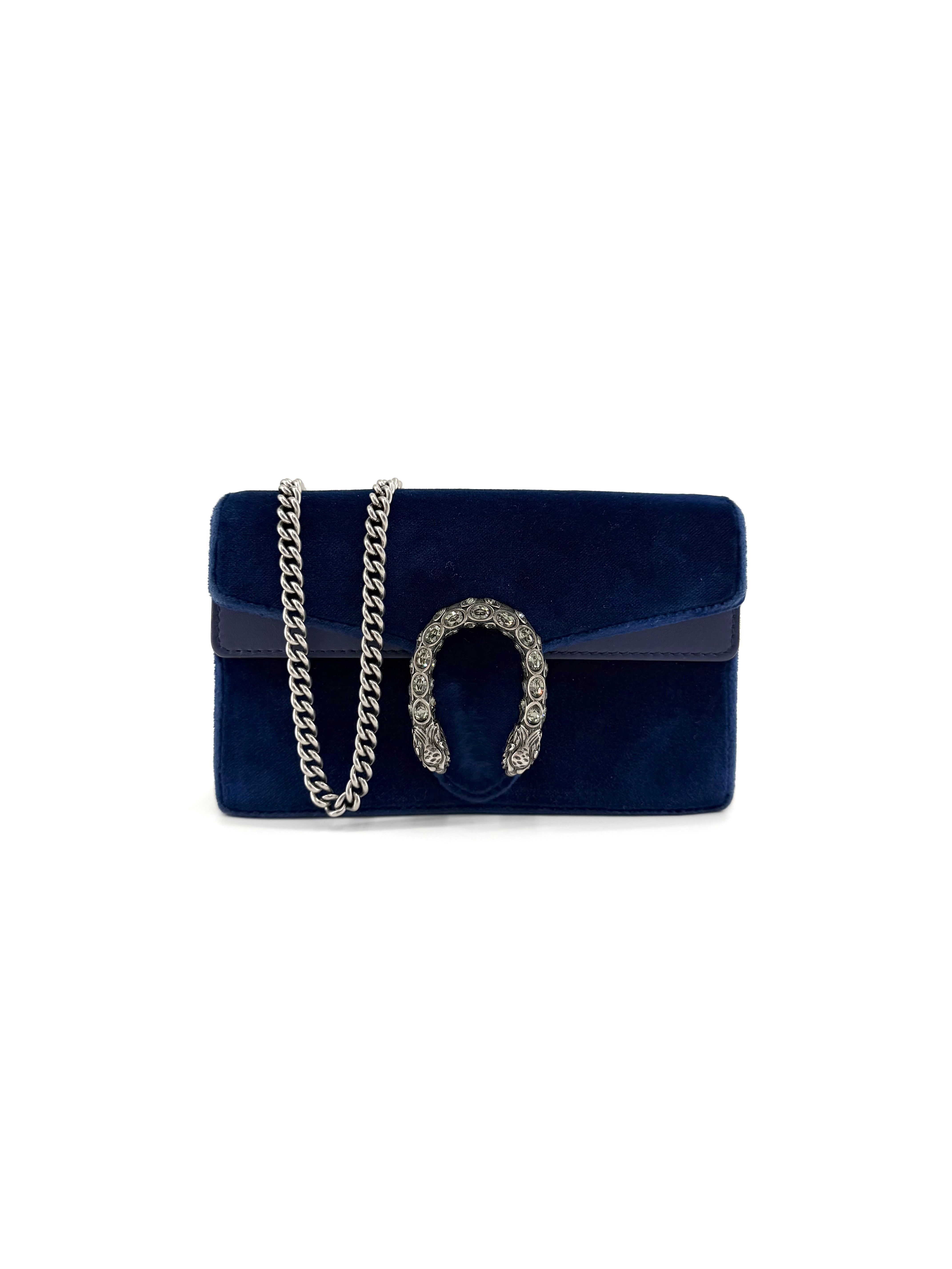 Gucci Crystal Dionysus Velvet Crossbody Bag