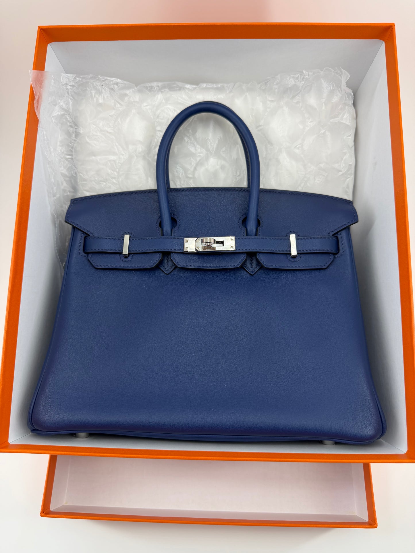 Hermes Birkin 25 Bleu Electrique Swift Leather PHW