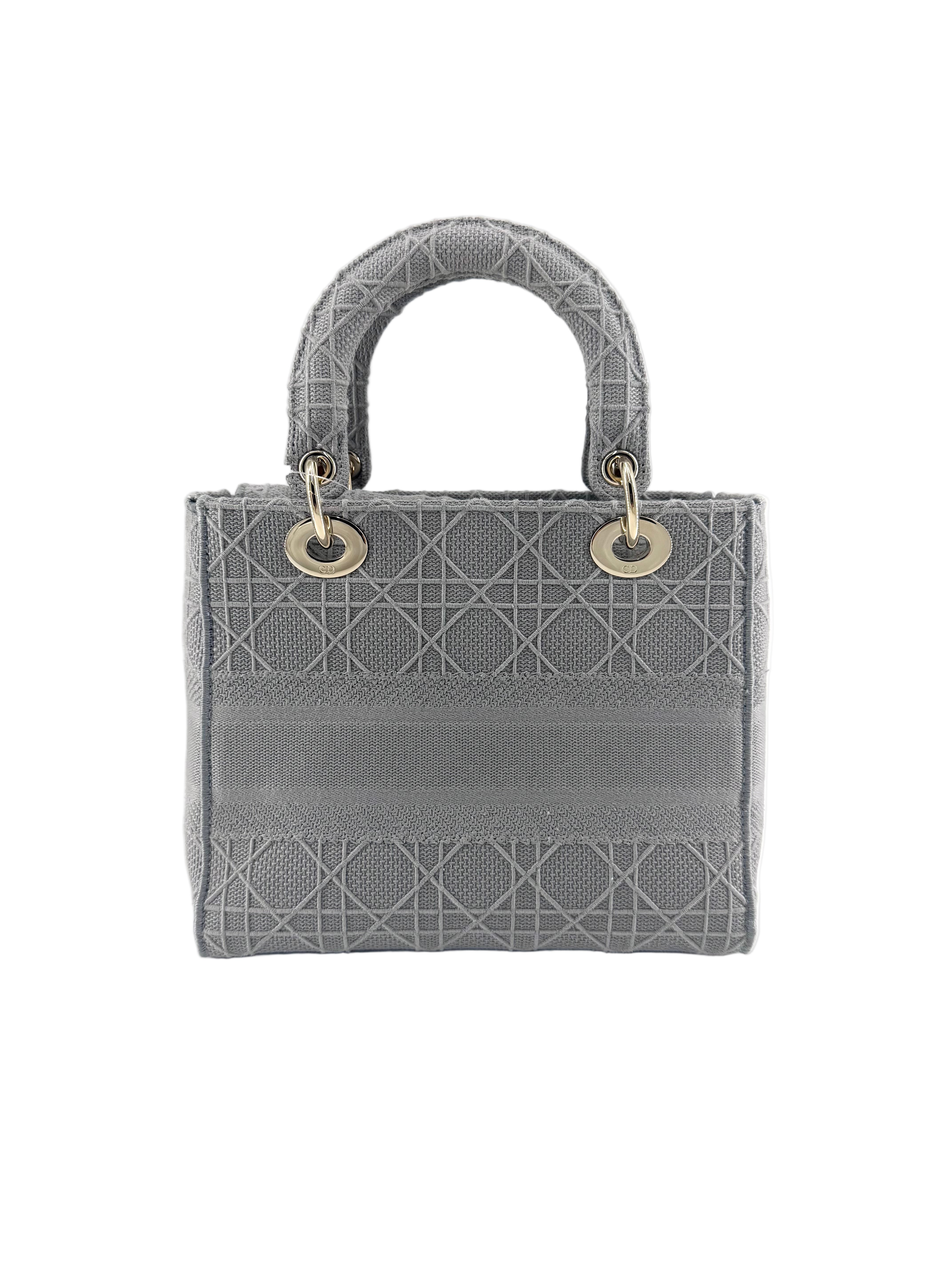 Pre-Owned Christian Dior Lady Gray D-lite Crossbody Bag