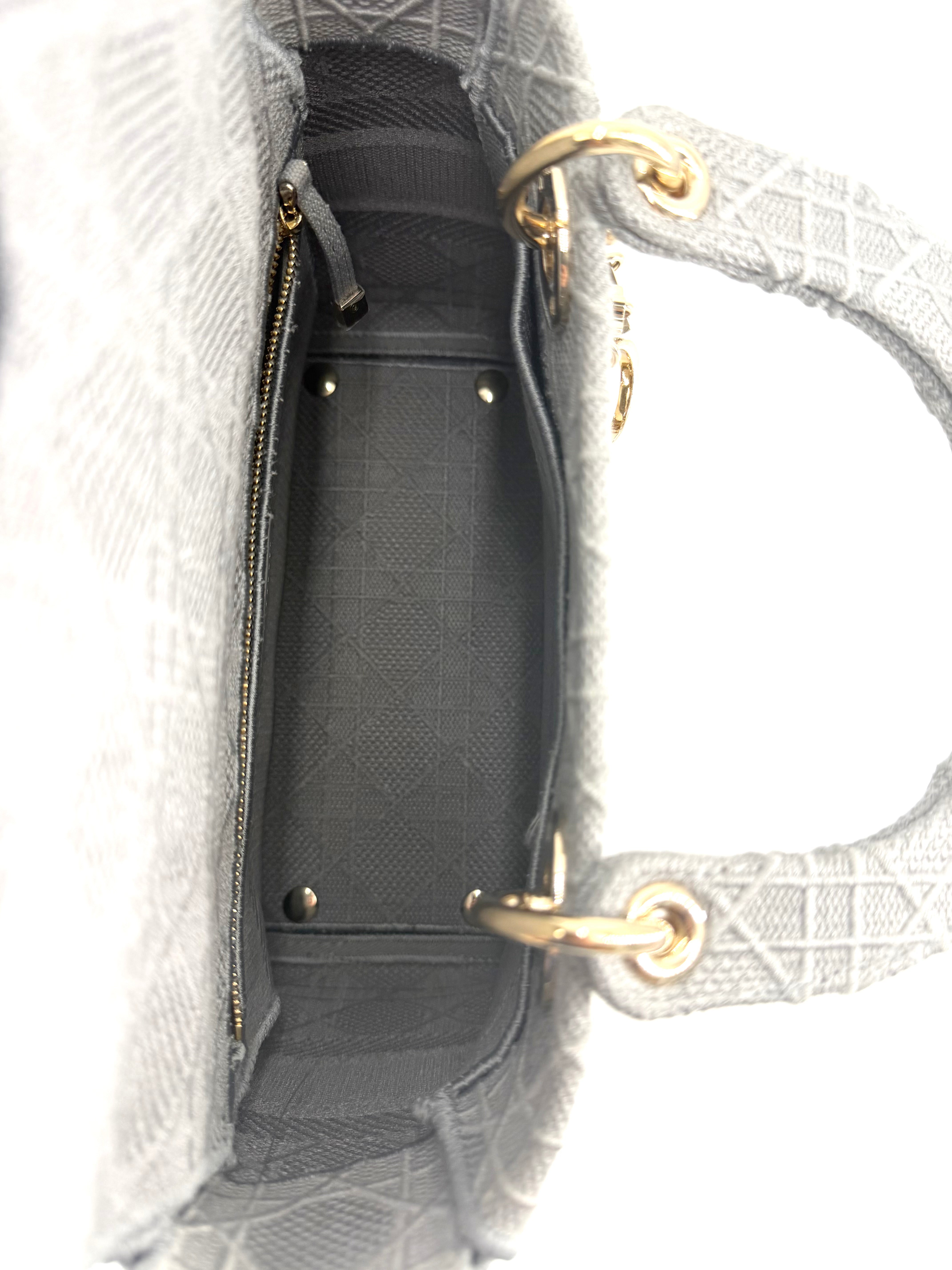 Pre-Owned Christian Dior Lady Gray D-lite Crossbody Bag