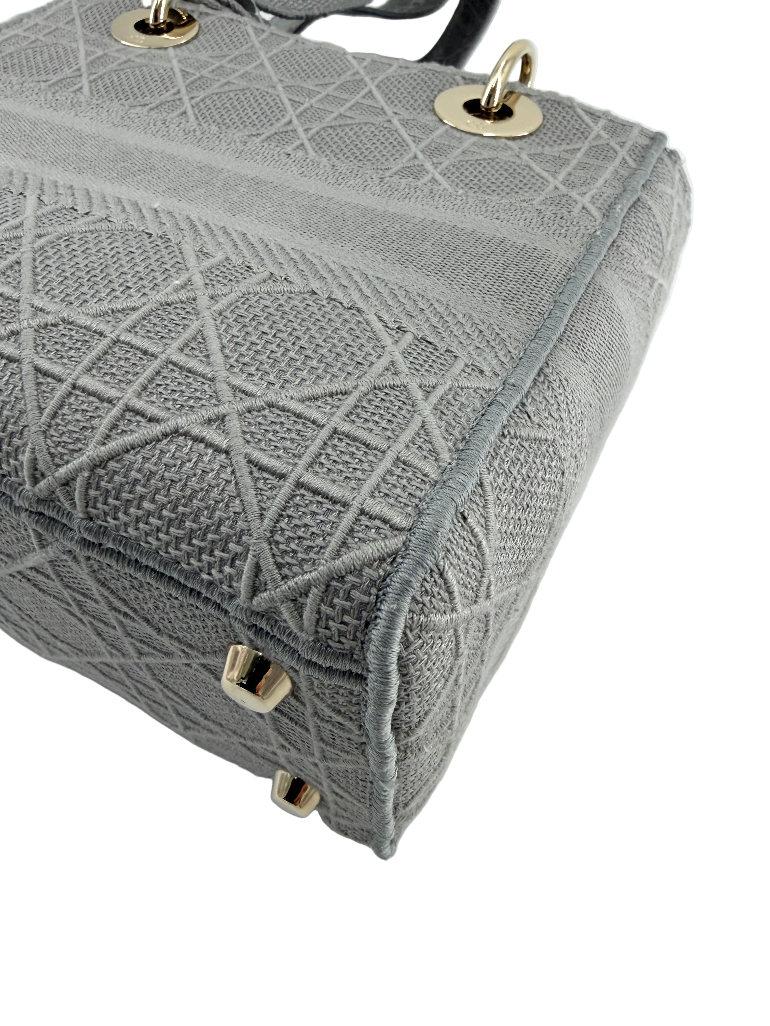 Pre-Owned Christian Dior Lady Gray D-lite Crossbody Bag