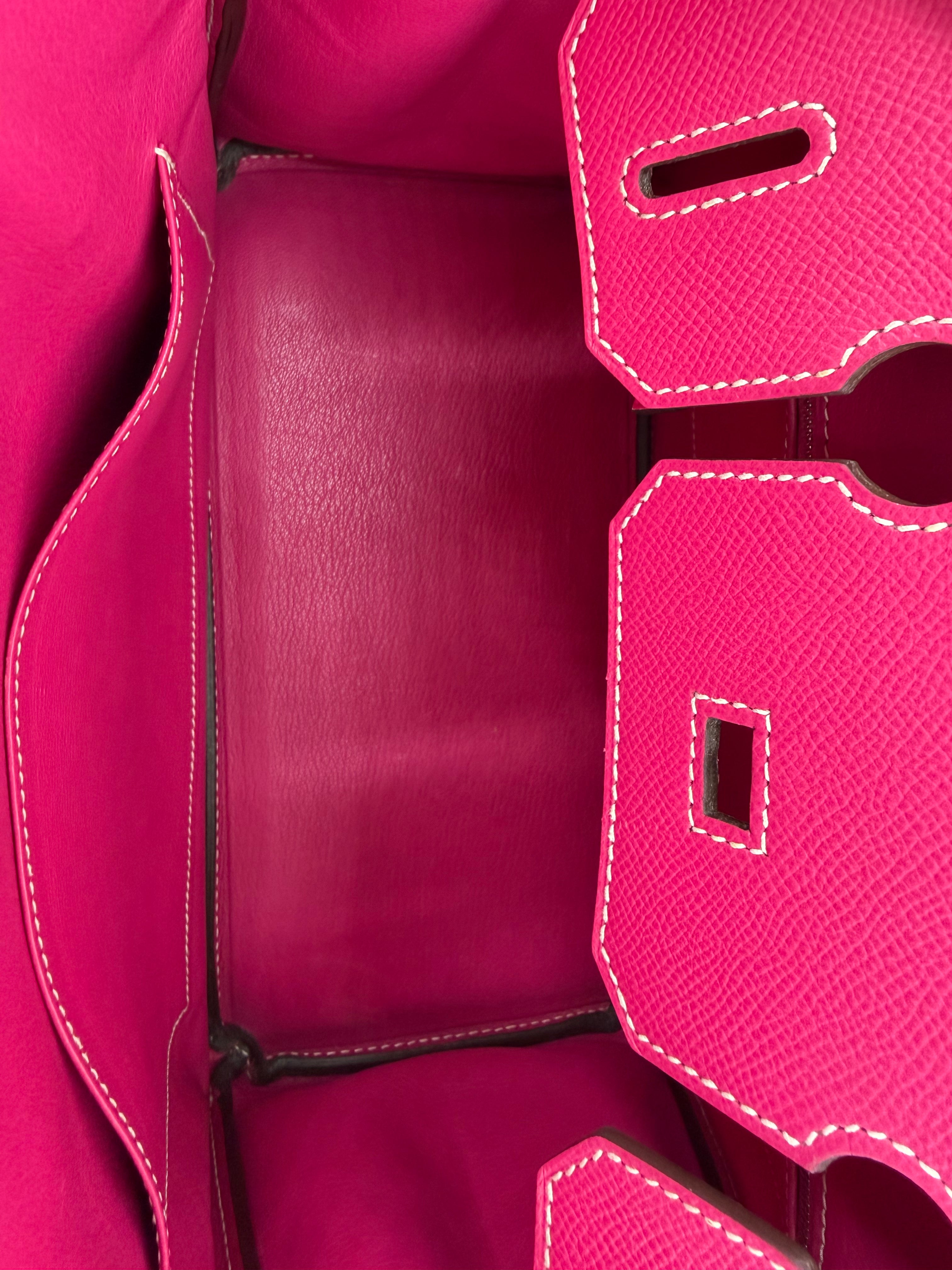 Pre-Owned Hermes Birkin 30 Epsom Rose Tyrien with Palladium Hardware