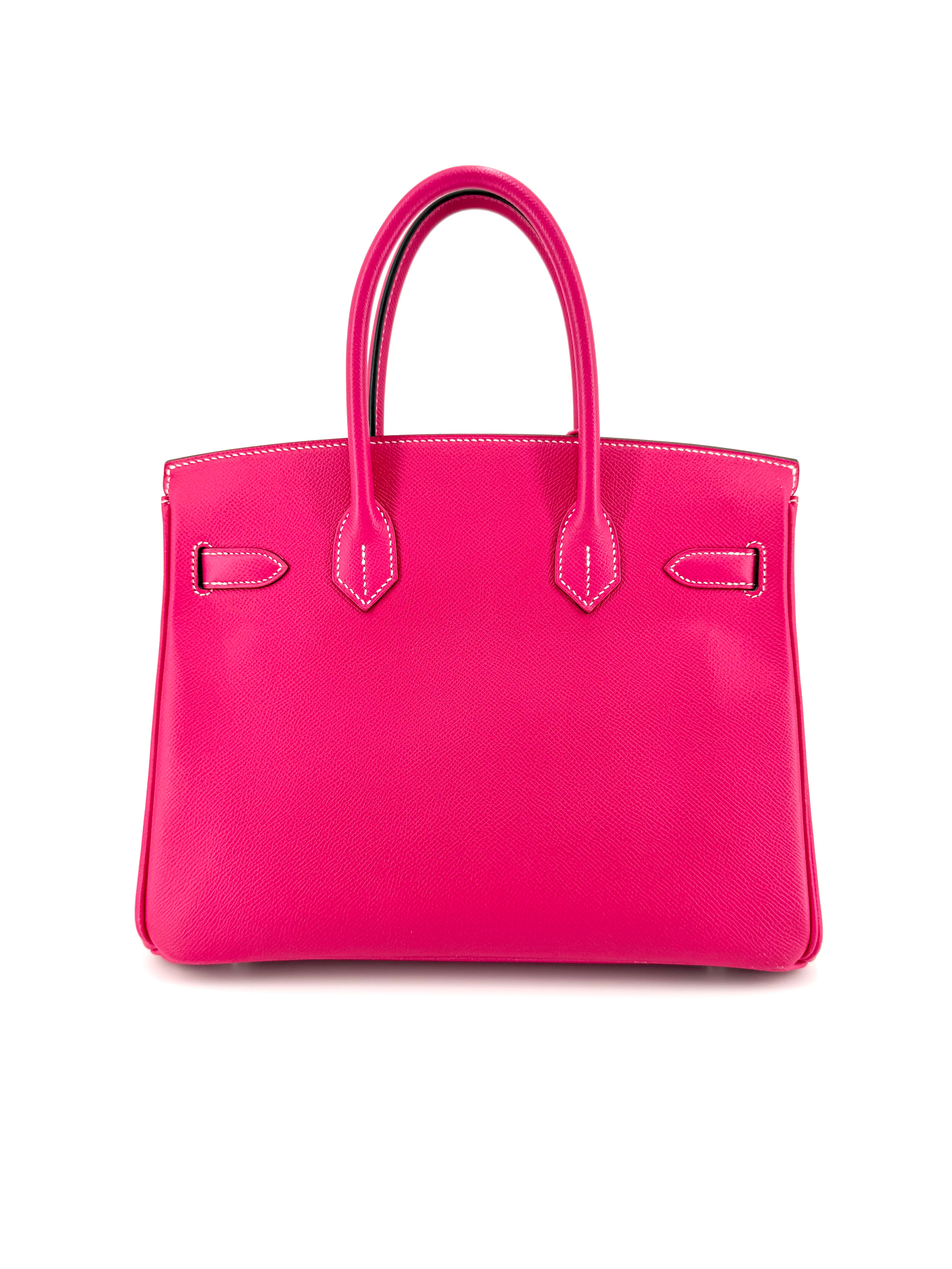 Pre-Owned Hermes Birkin 30 Epsom Rose Tyrien with Palladium Hardware