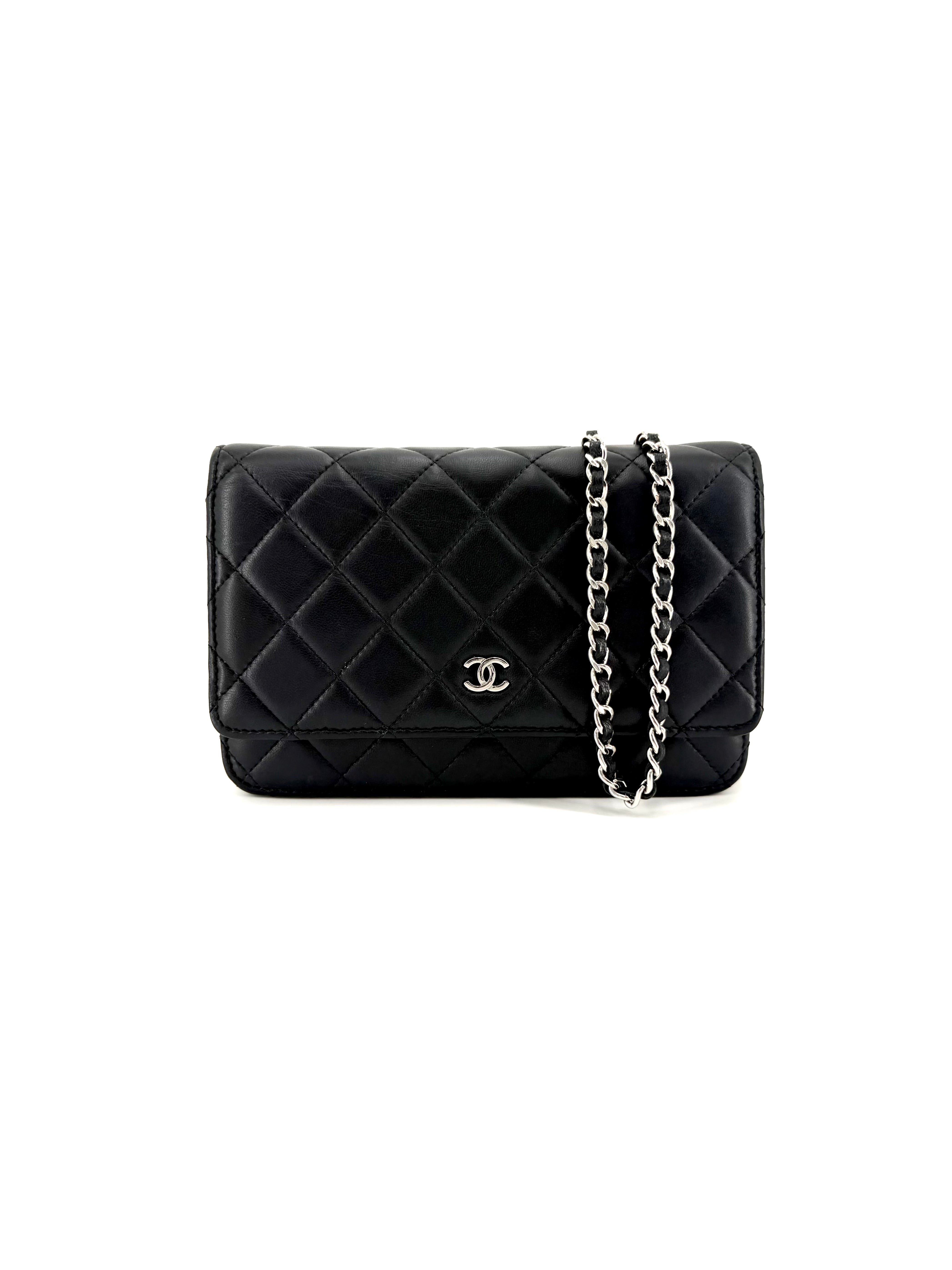 Pre-Owned Chanel Quilted Black Lambskin (WOC) Wallet on Chain