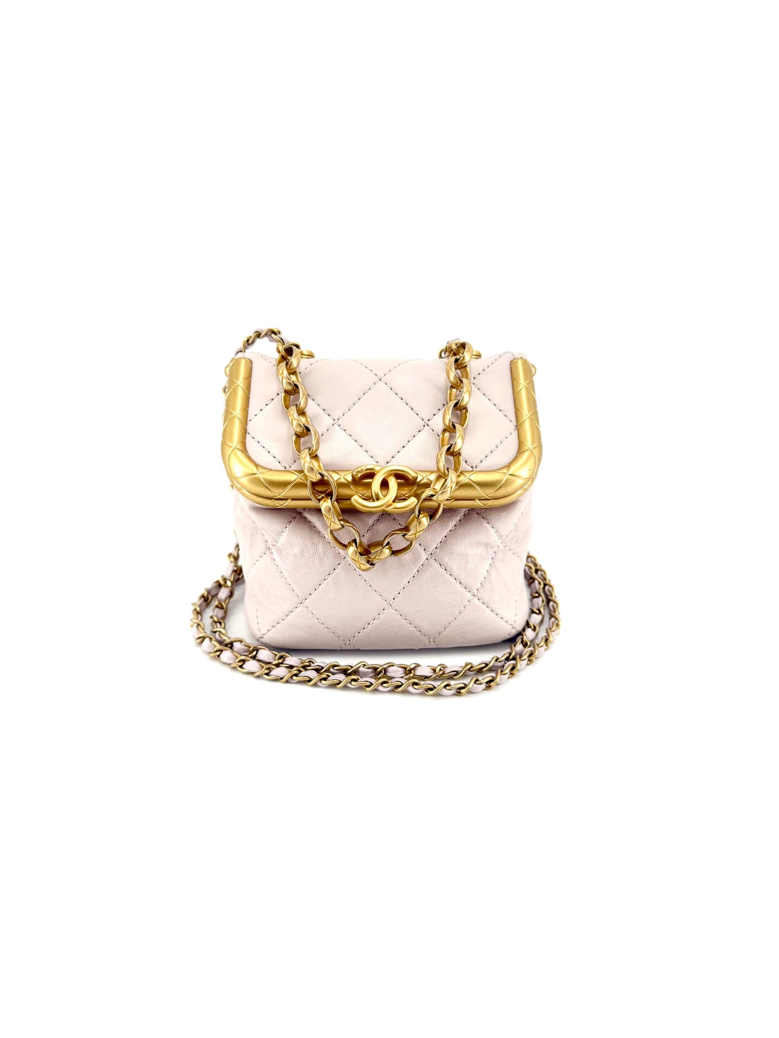 Pre-Owned Chanel My Crush Quilted Leather Kiss Lock Top Handle Crossbody Mini Bag