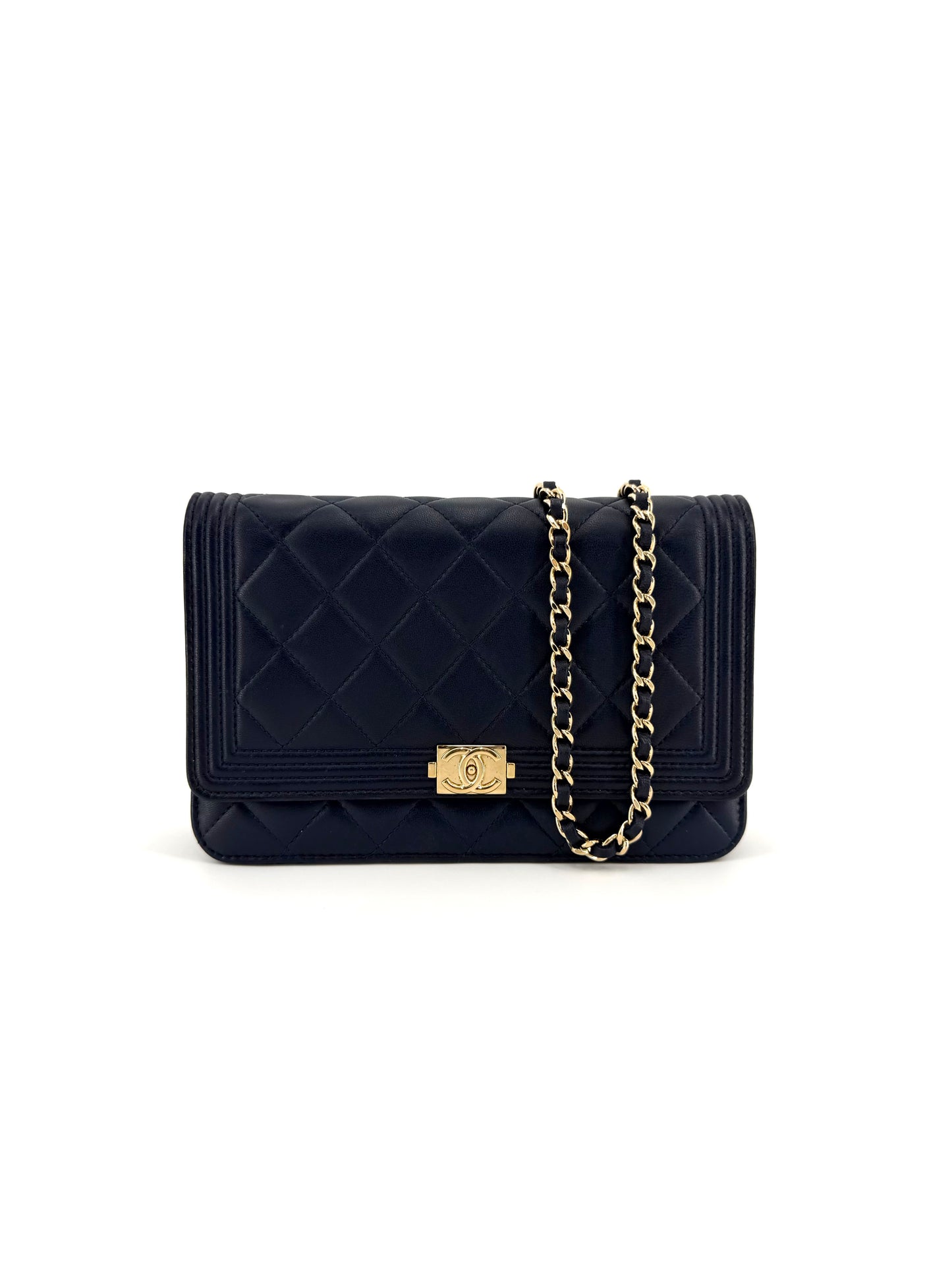 Pre-Owned Chanel Quilted Lambskin Boy (WOC) Wallet on Chain