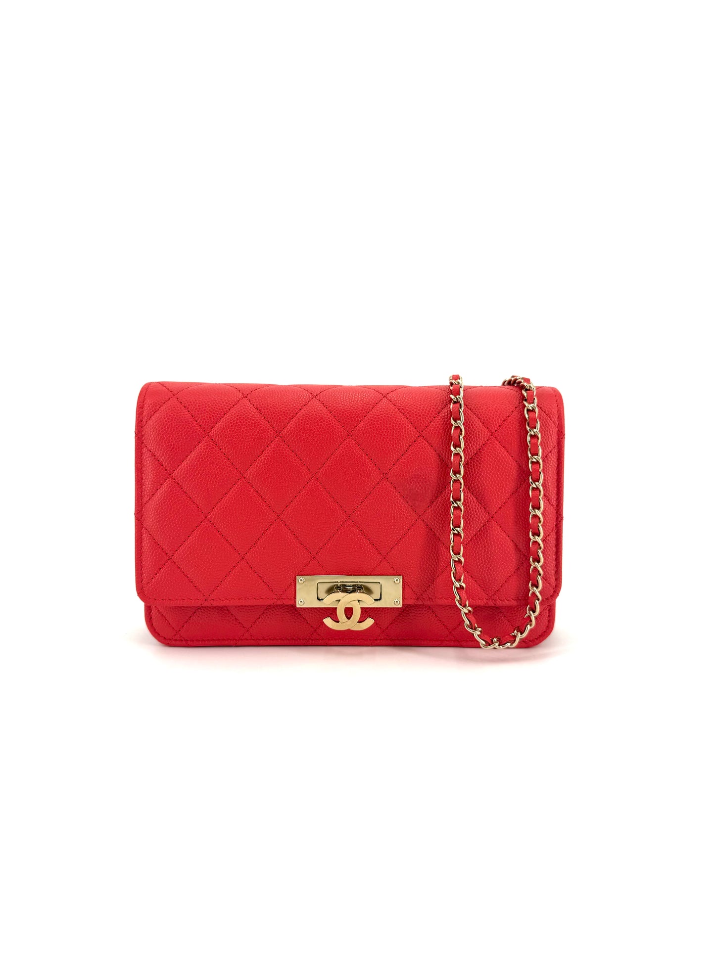 Pre-Owned Chanel Quilted Caviar Leather (WOC) Wallet on Chain