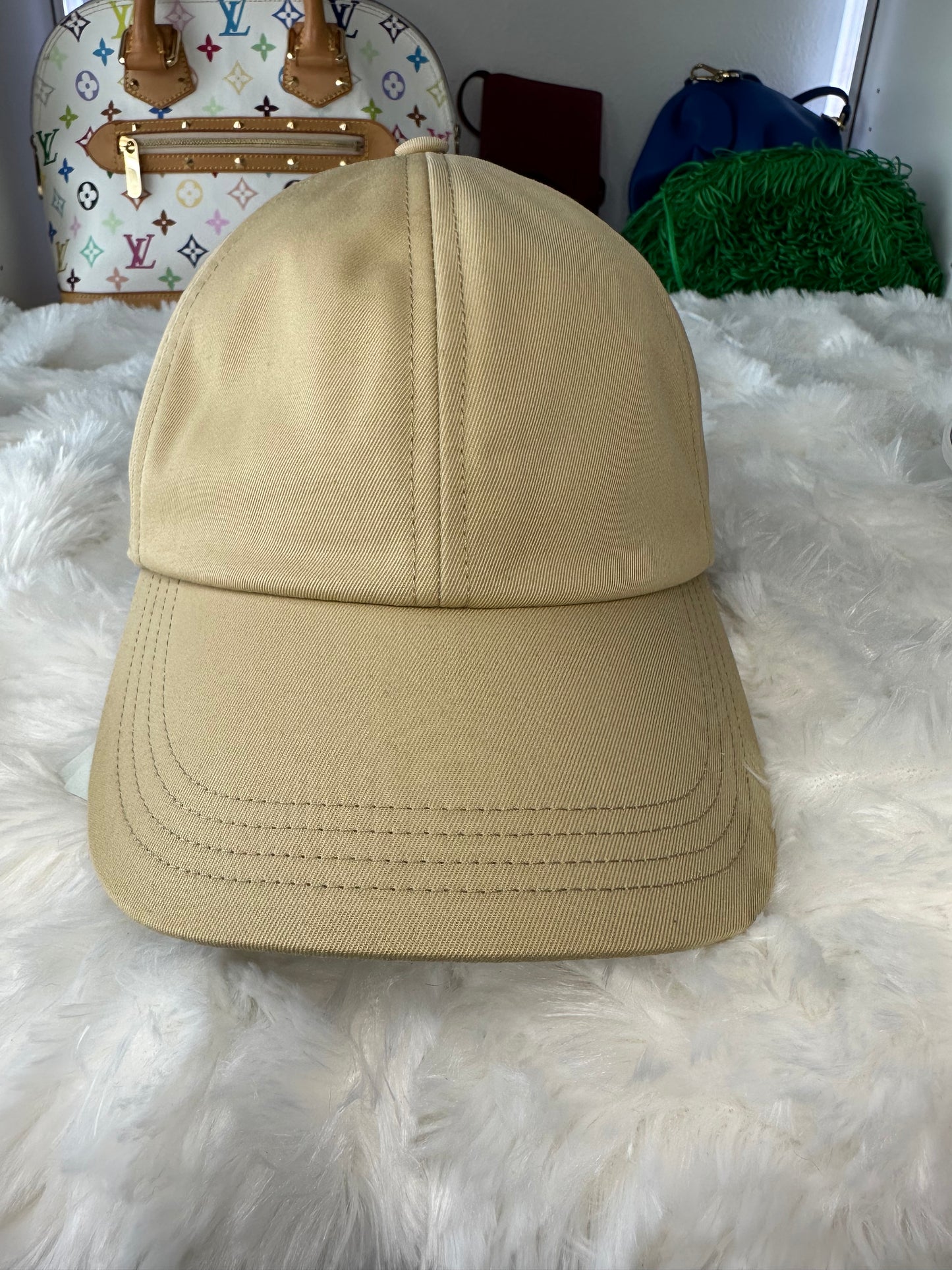 Burberry Mens Large Beige Hunter Check Plaid Baseball Hat
