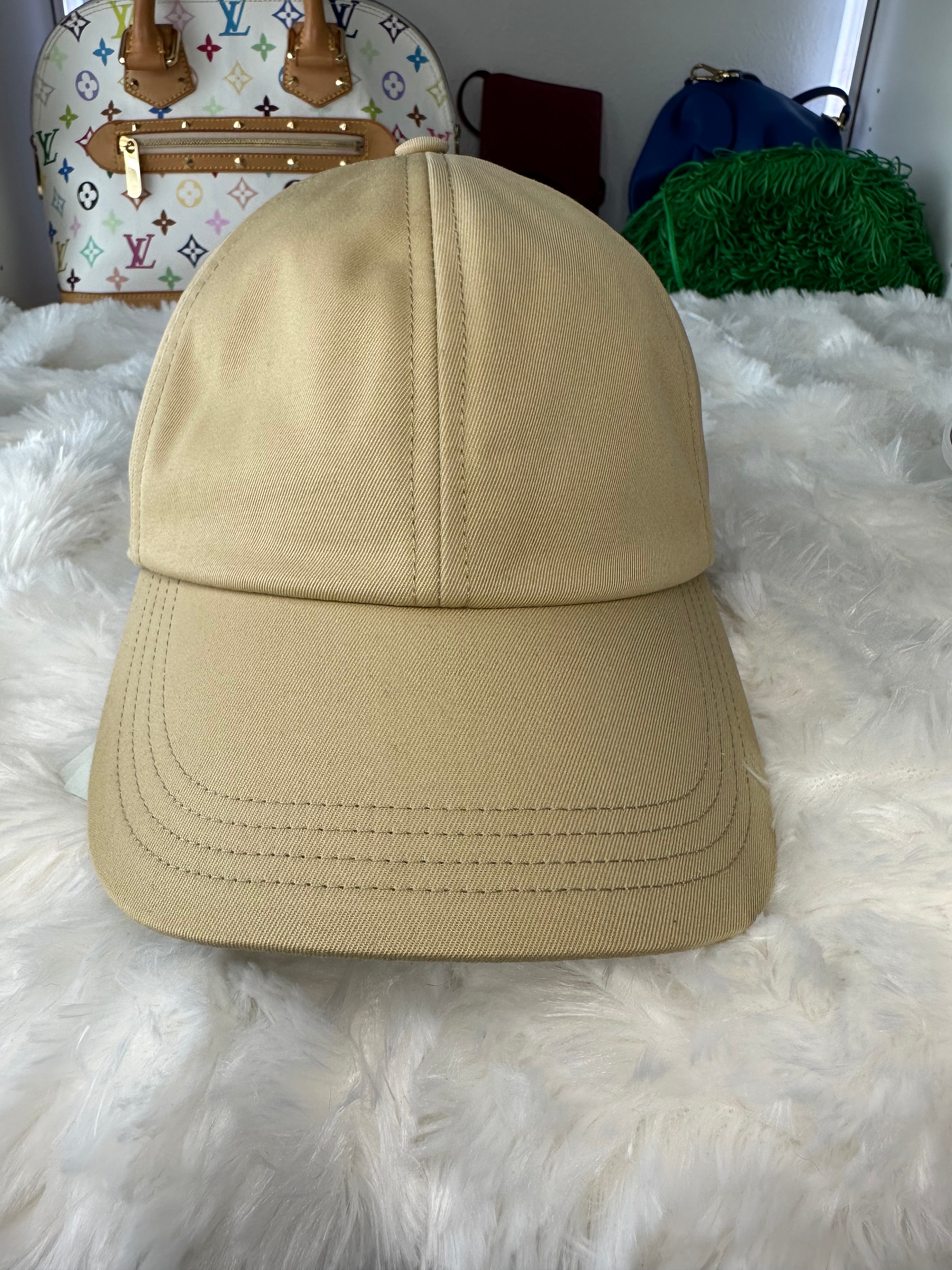 Burberry Mens Large Beige Hunter Check Plaid Baseball Hat