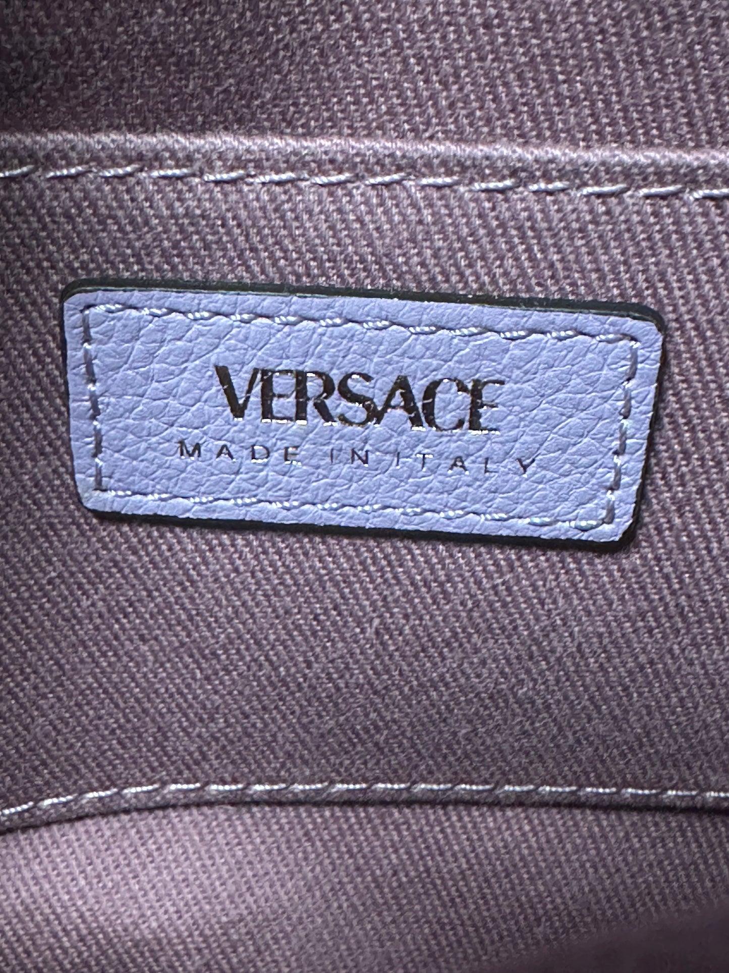 Versace Medusa Leather Lilac RoundCrossbody Bag