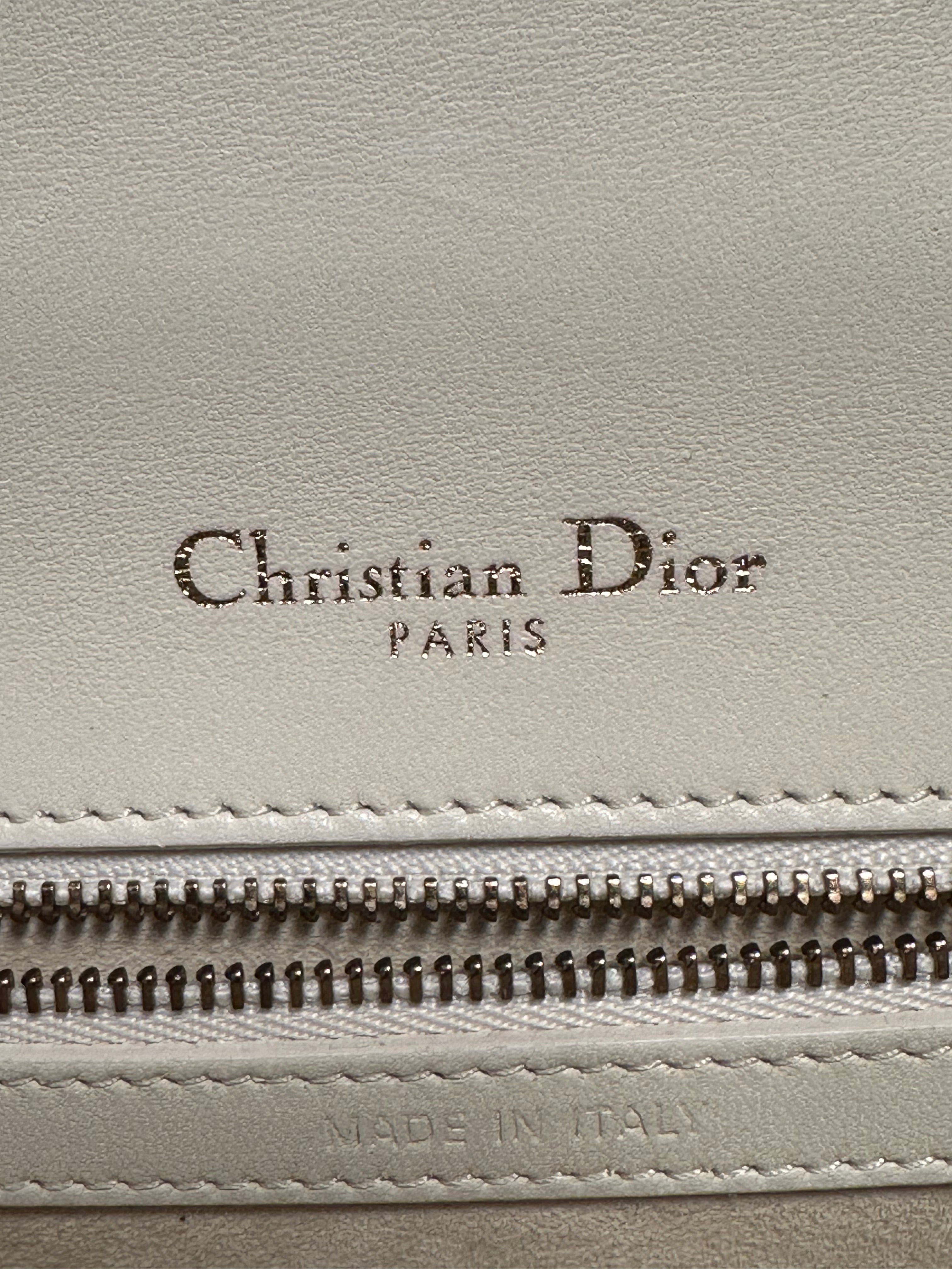 Christian Dior Cream Lambskin Studded Diorama Small Crossbody Bag