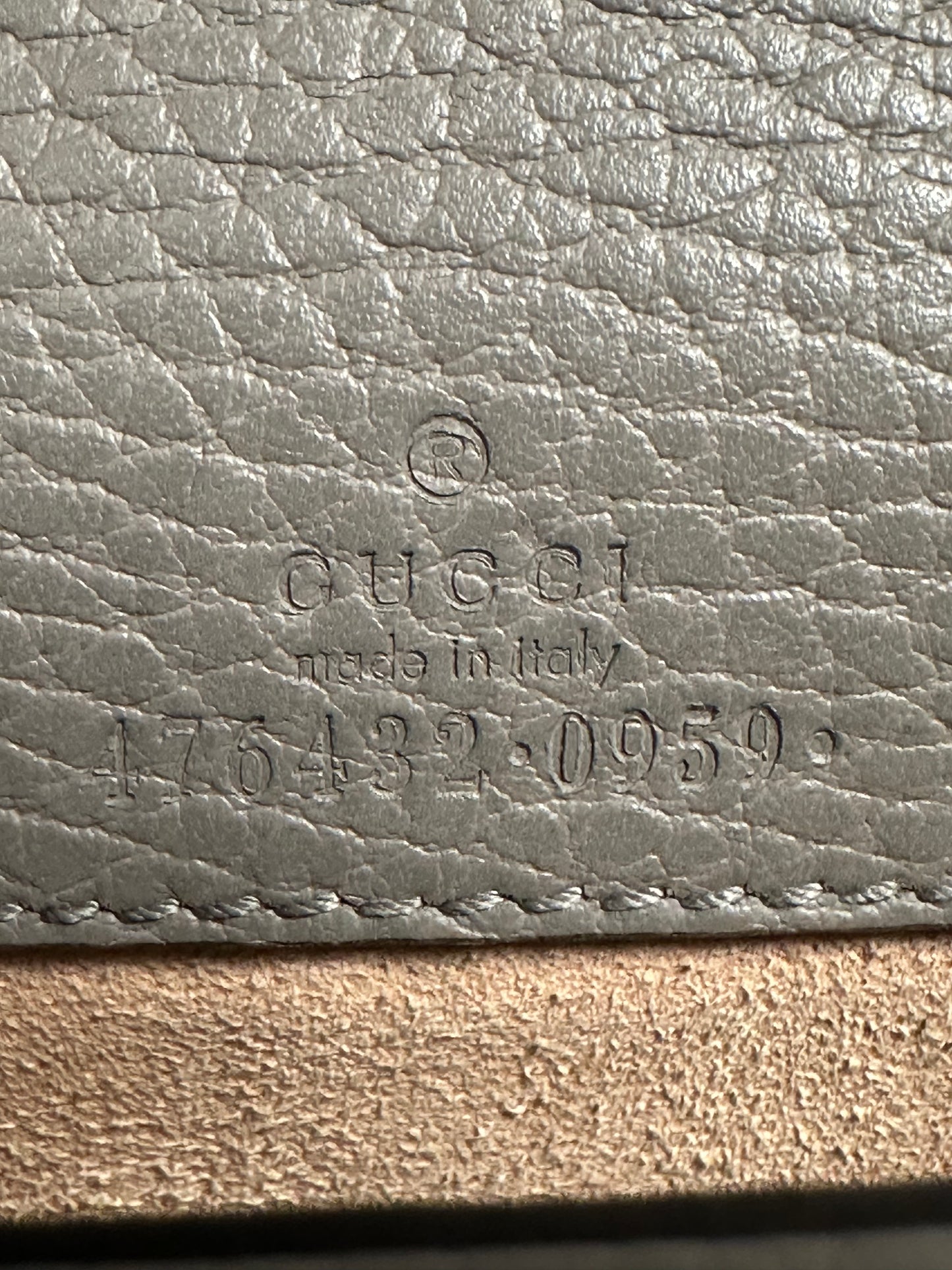 Gucci Gray Leather Crystal Dionysus Super Mini Bag