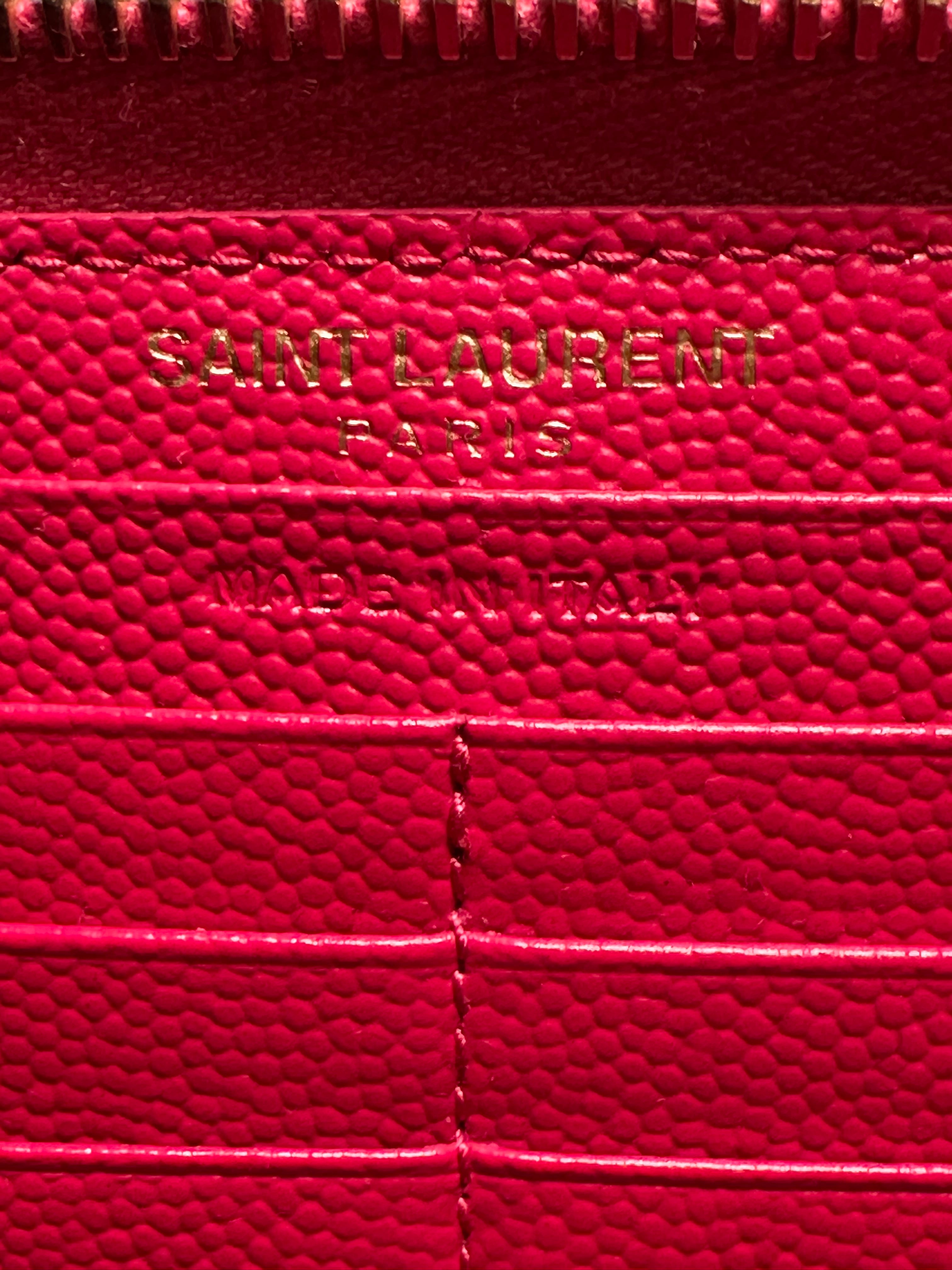 YSL Saint Laurent Cassandre Long Zip Wallet