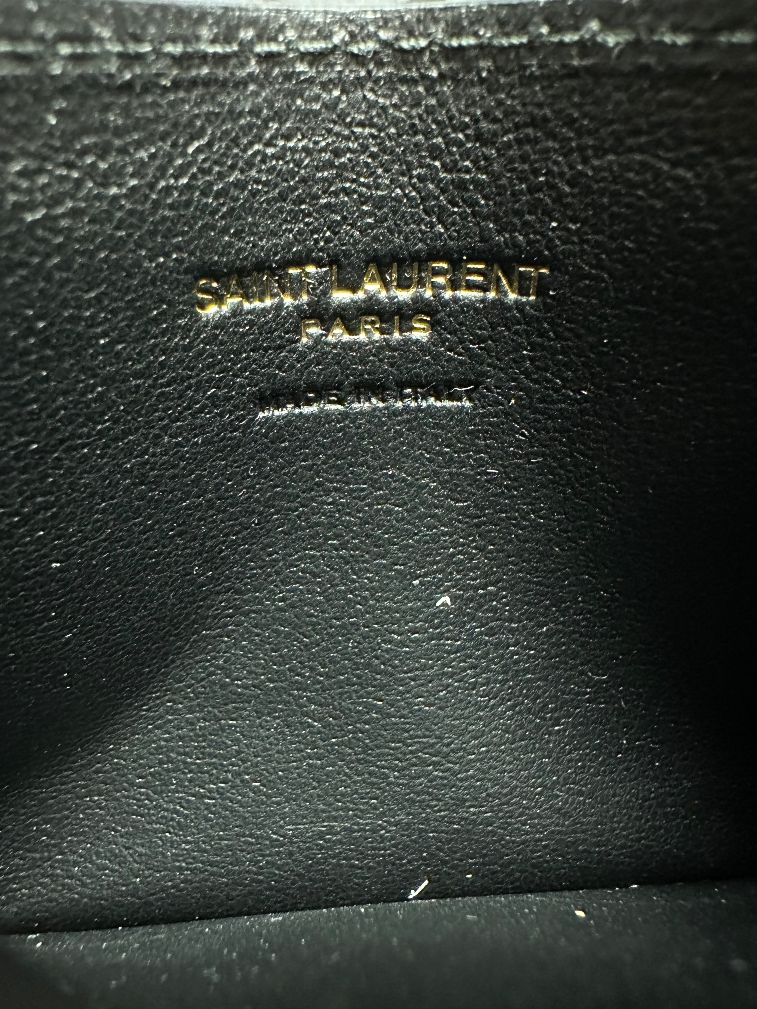 YSL Saint Laurent Cassandre Crocodile Embossed Leather Card Case