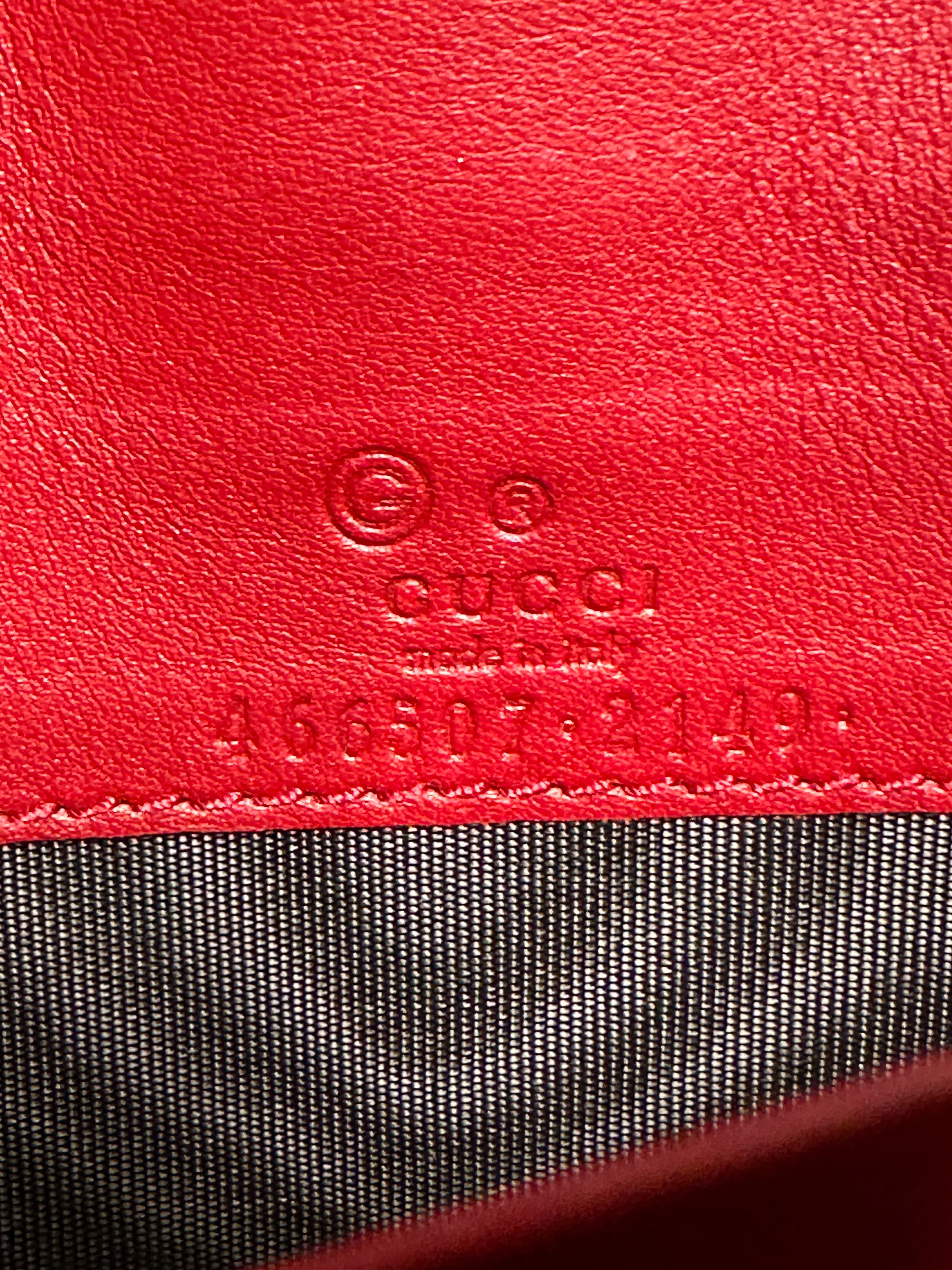 Gucci Red Microguccissima GG Leather Crossbody Strap Wallet