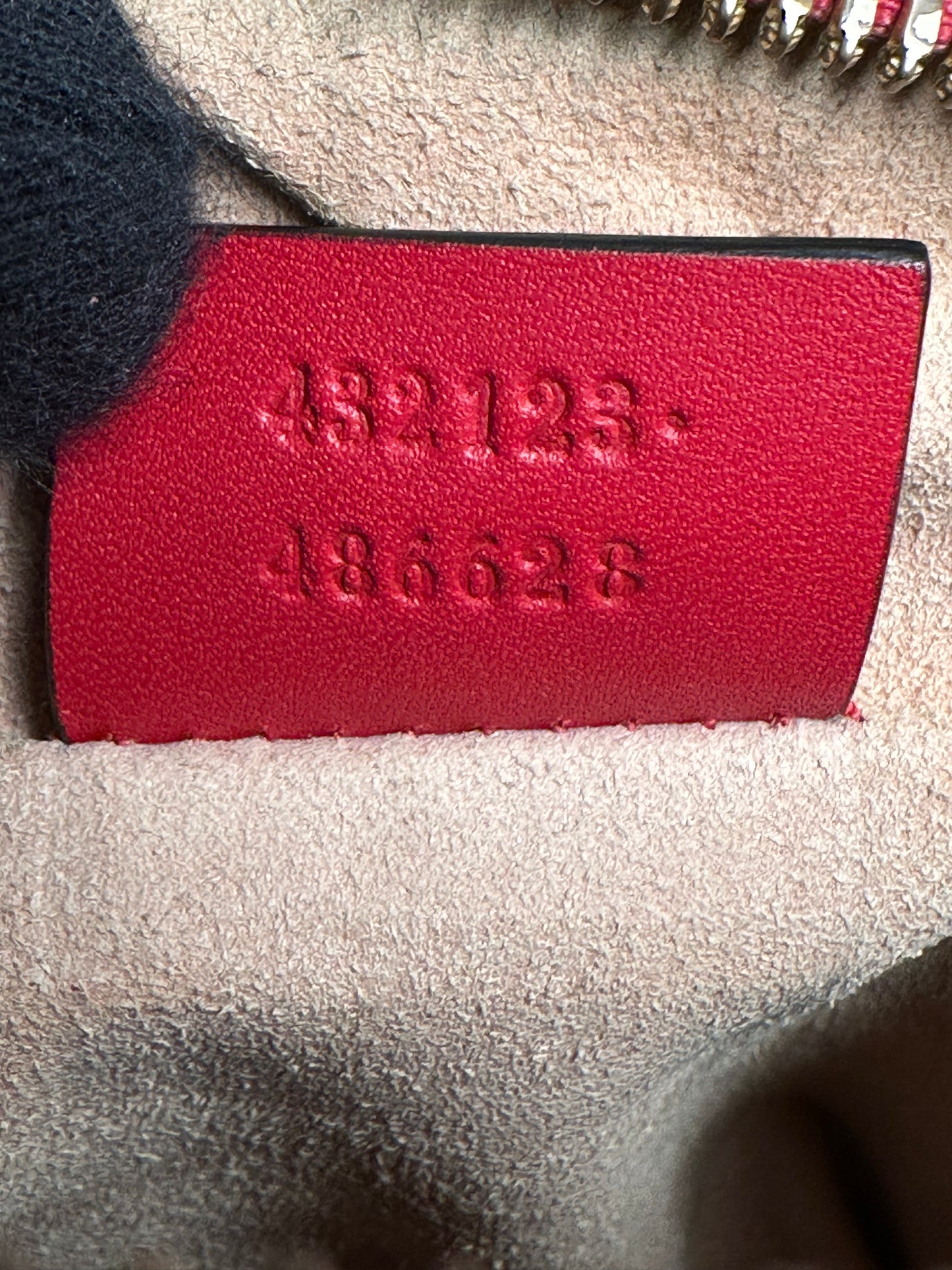 Gucci GG Boston Supreme Beige Canvas Navy Handles Crossbody Mini Bag