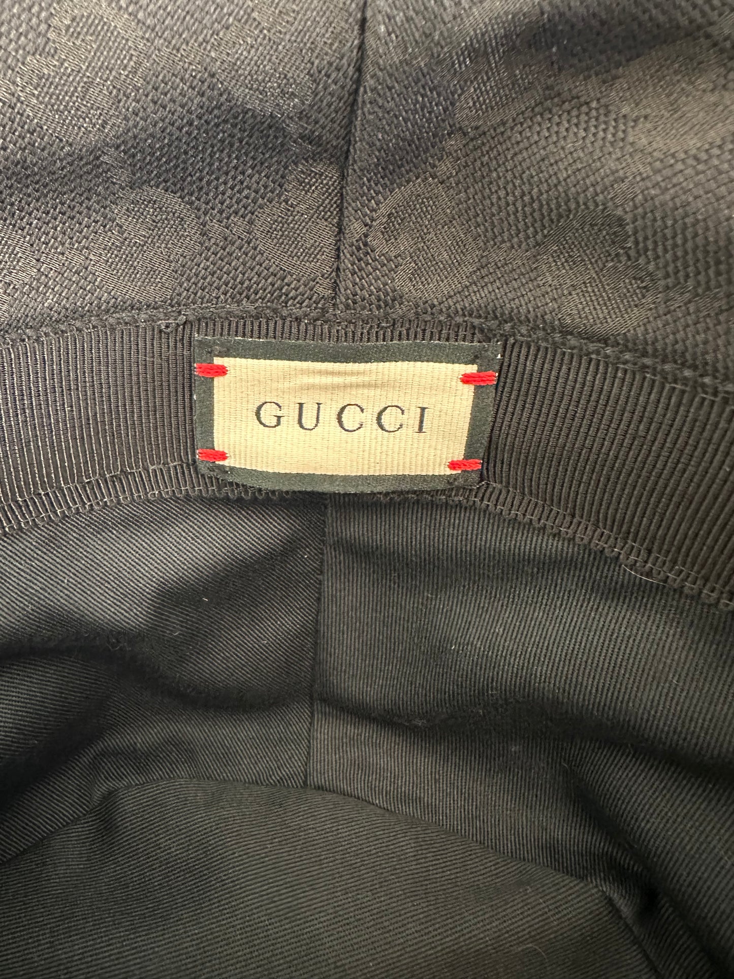 Gucci GG Black Canvas Bucket Hat Size XL 60cm