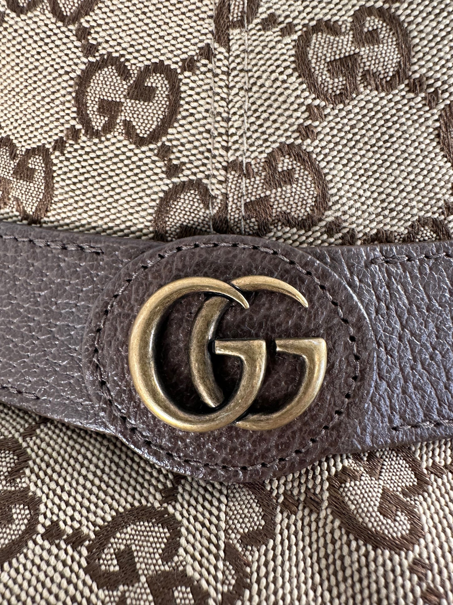 Gucci GG Beige/Brown Canvas Bucket Hat Size L 59cm