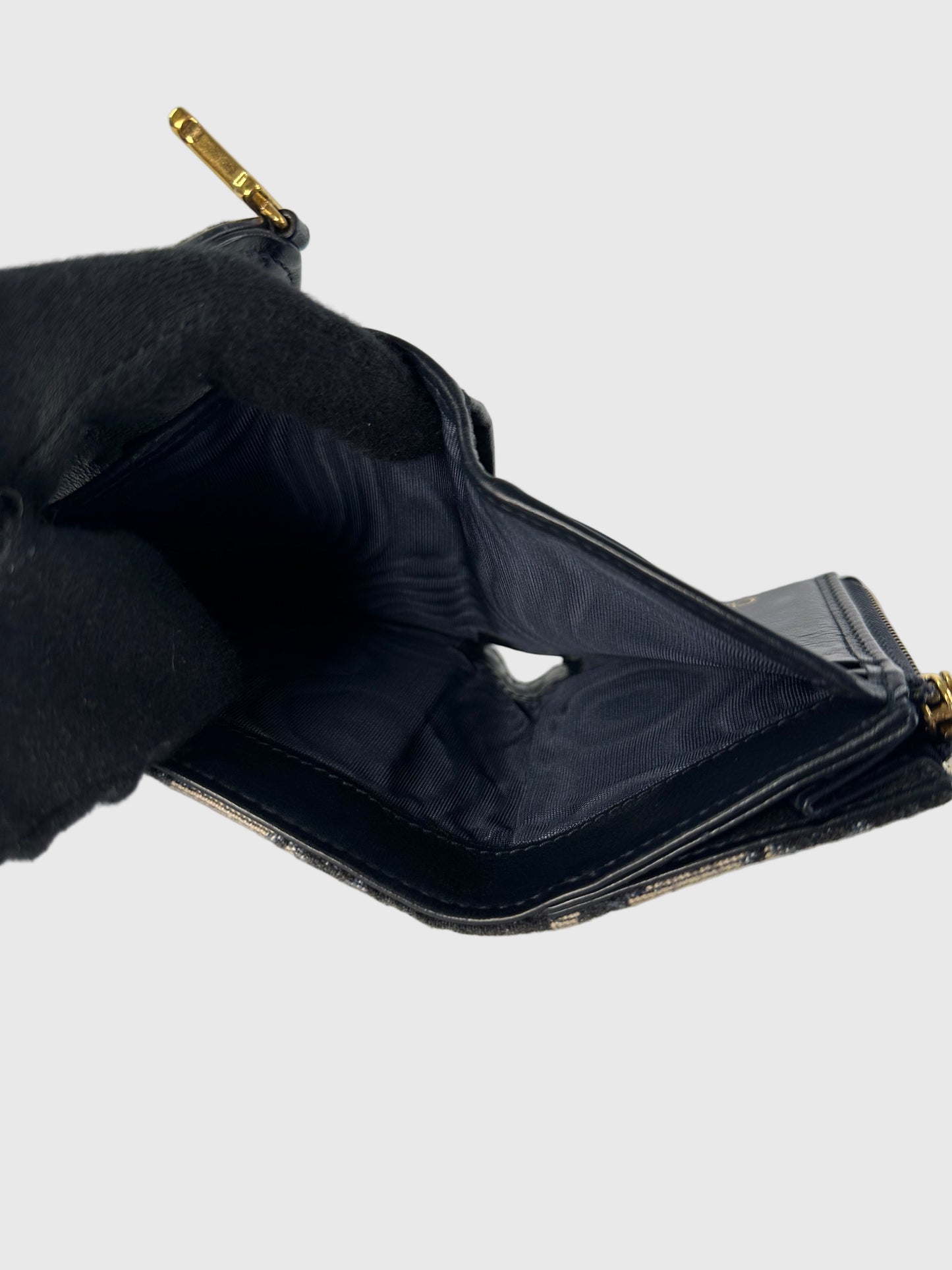 Dior Oblique Jacquard Saddle Lotus Blue Wallet