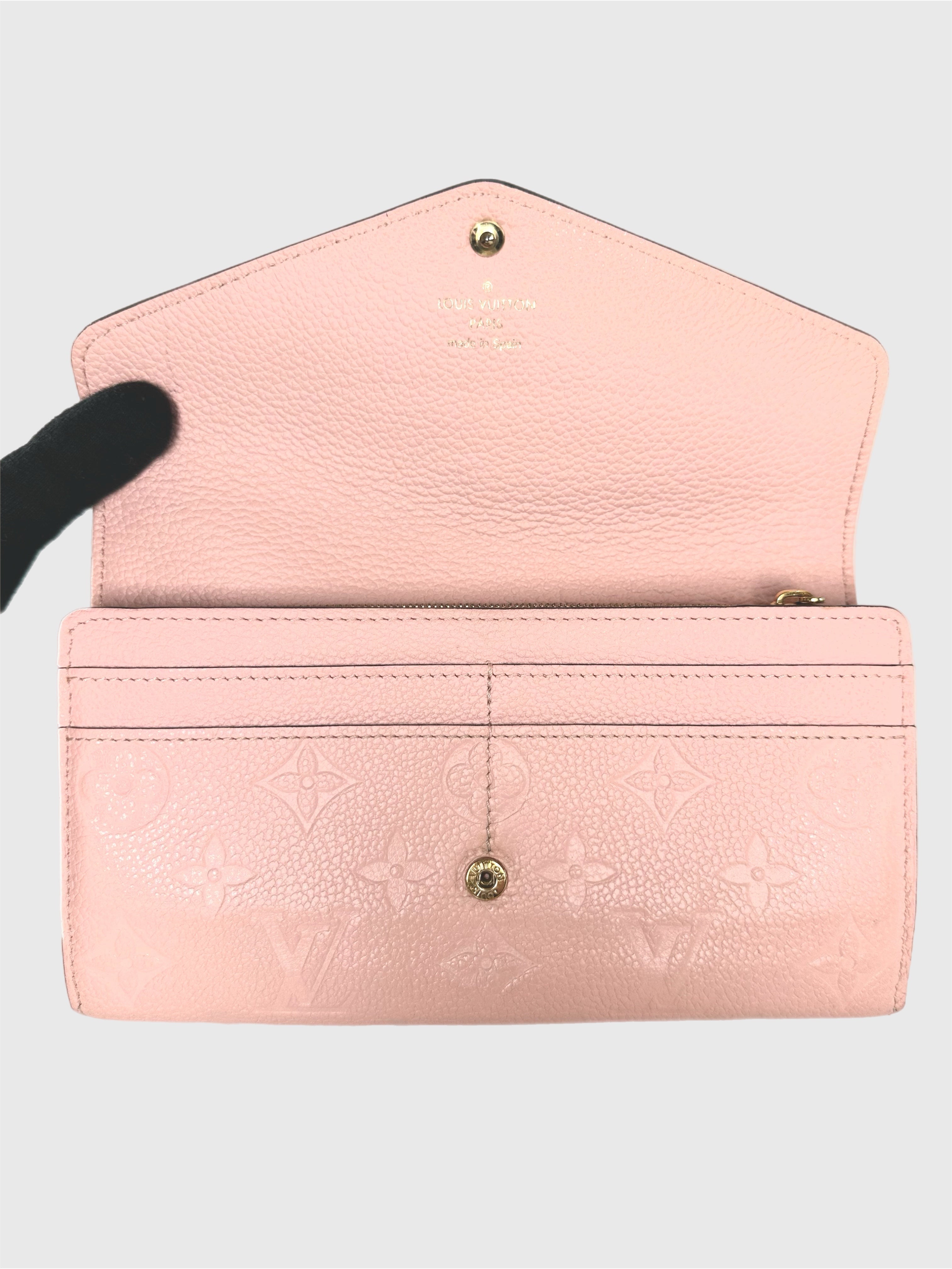 Louis Vuitton Pink Empreinte Monogram Sarah Wallet