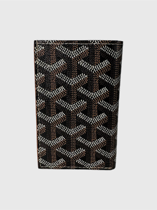 Goyard Saint-Pierre Black and Brown Canvas Leather Card Wallet