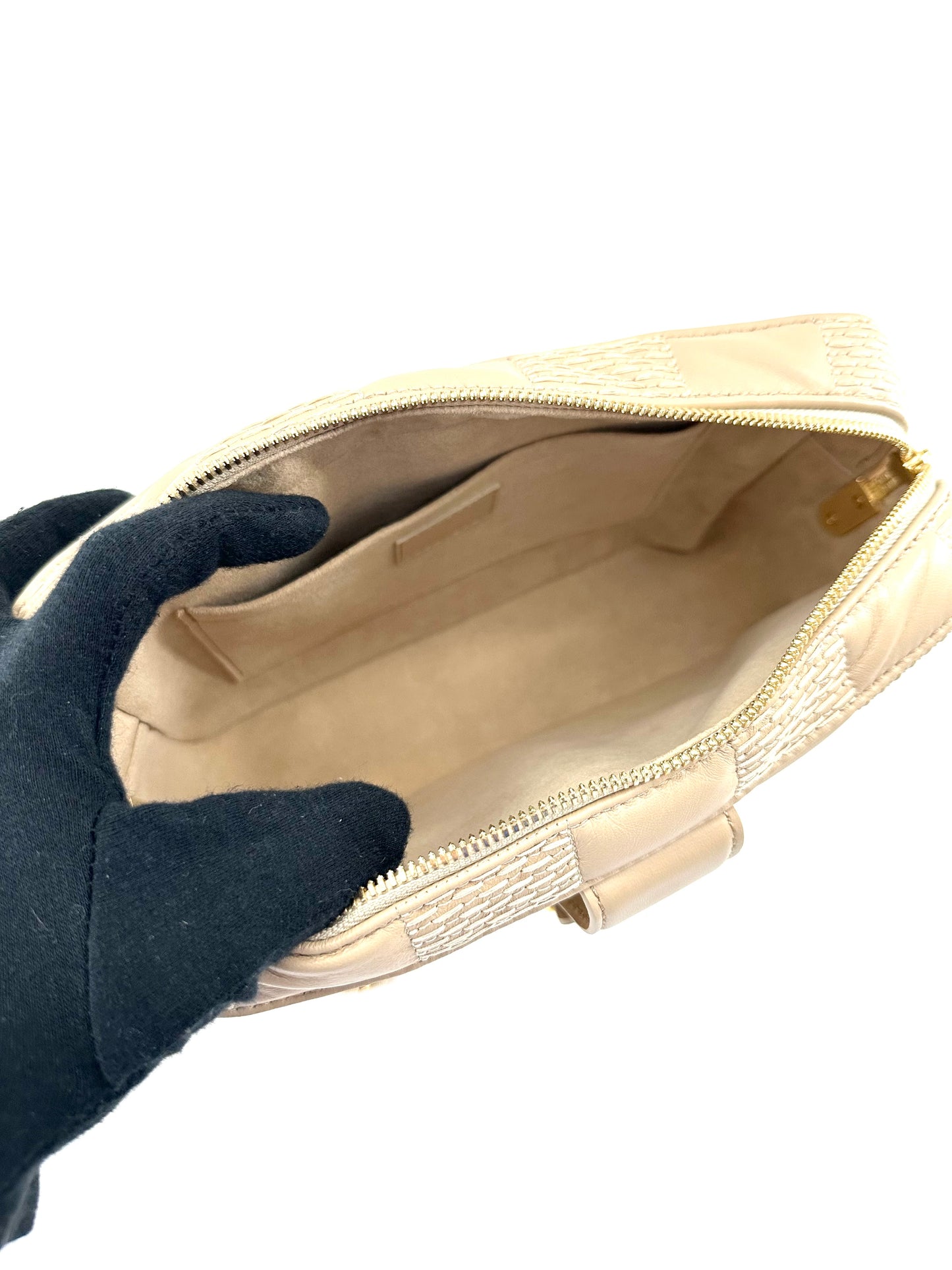 Louis Vuitton Lambskin Damier Quilt Troca MM Cashmere Beige Crossbody Bag