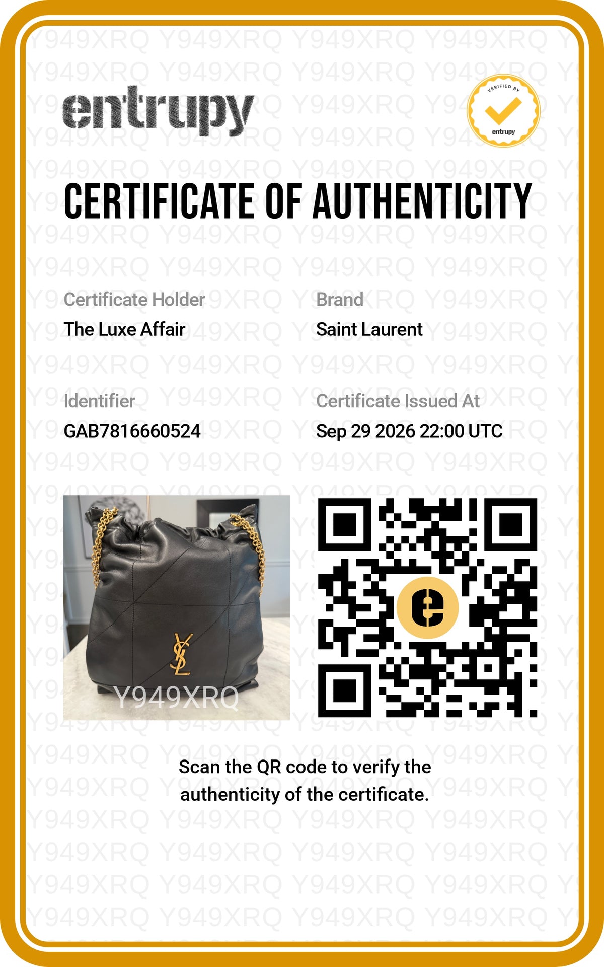 Pre-Owned Saint Laurent YSL Jamie 4.3 Small Hobo Bag with Pouch