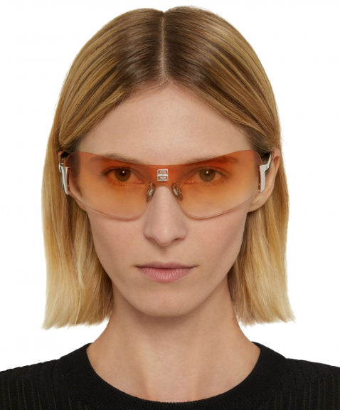 Givenchy 4G Unisex Mask Shield Sunglasses - Light Orange