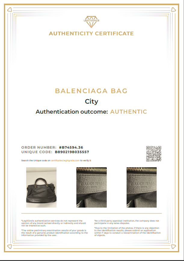 Balenciaga Dark Gray Leather Motocross City Giant Shoulder Bag with Strap