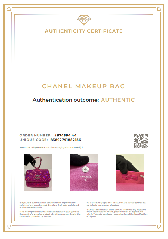 Chanel Pink Iridescent Quilted Patent Leather Hook Card Holder