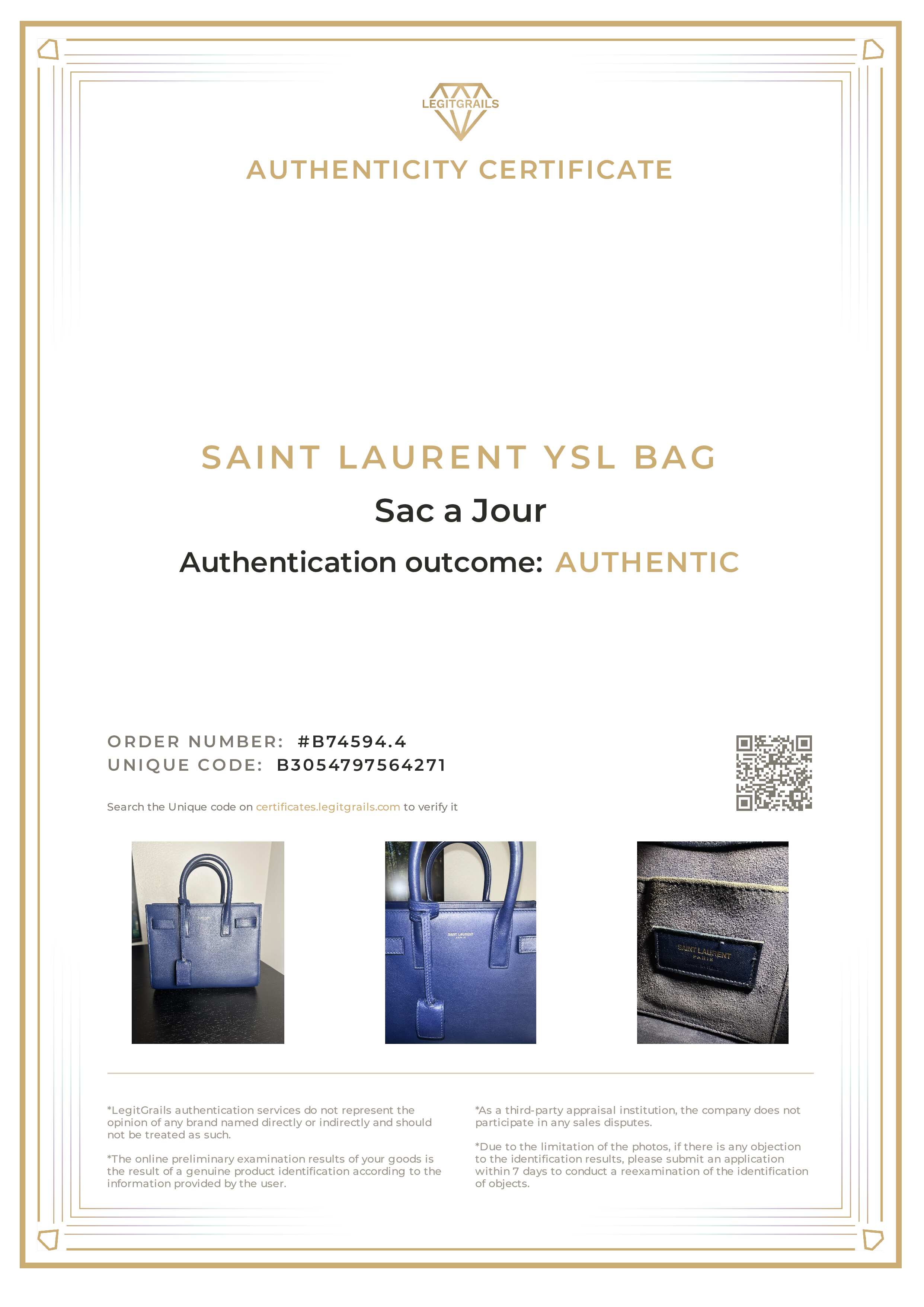 YSL Saint Laurent Navy Sac De Jour Crossbody Mini Bag