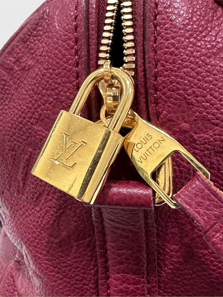 Louis Vuitton Aurore (Maroon Red) Empreinte Bandouliere Speedy 25 Crossbody Bag