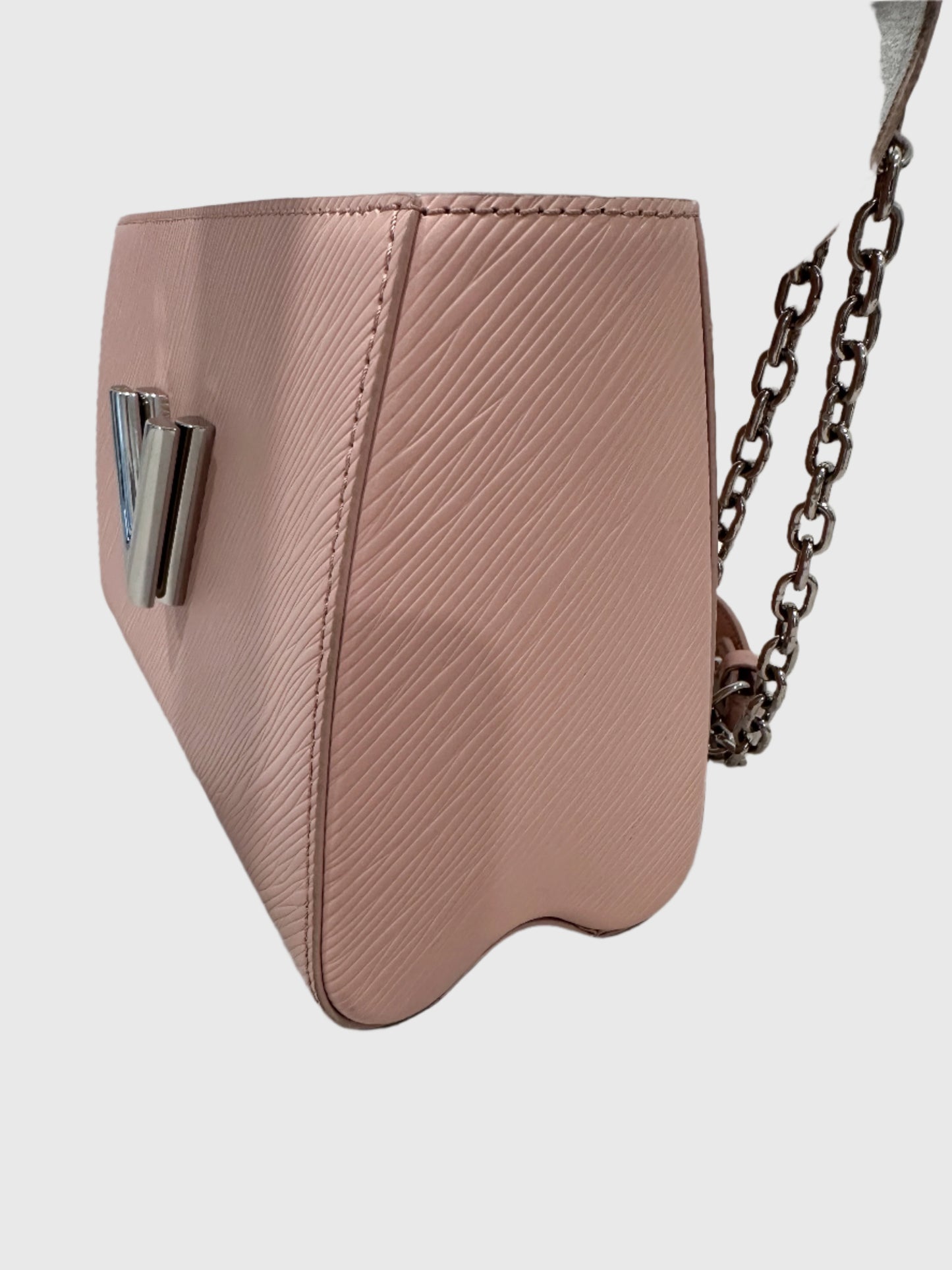 Louis Vuitton Epi Leather Twist MM Pink Monogram Studded Flower Crossbody Bag