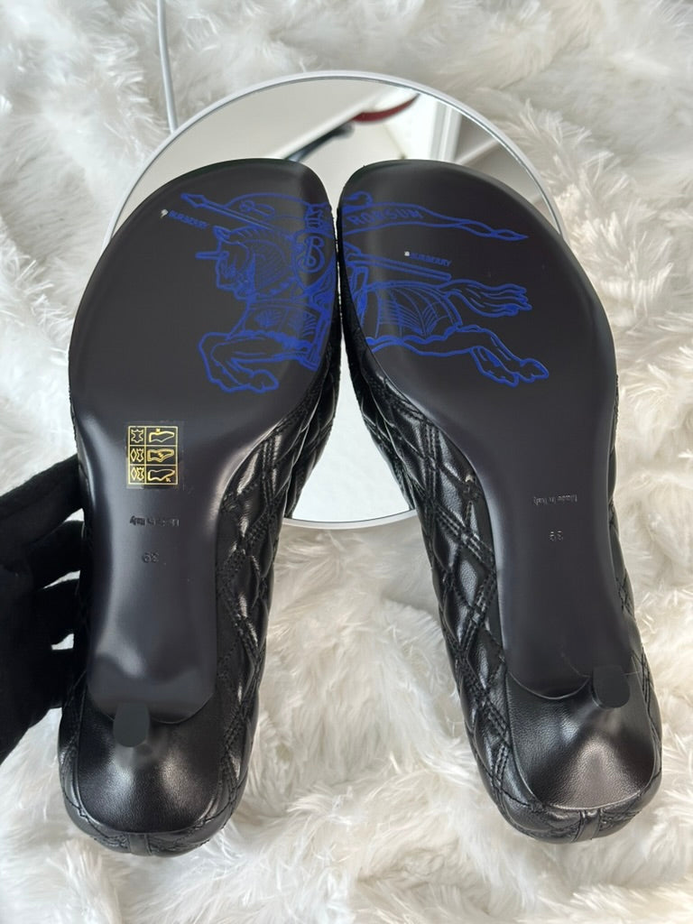 Burberry Women's Size 9 US | 39 EU Black Quilted Leather Baby Pumps