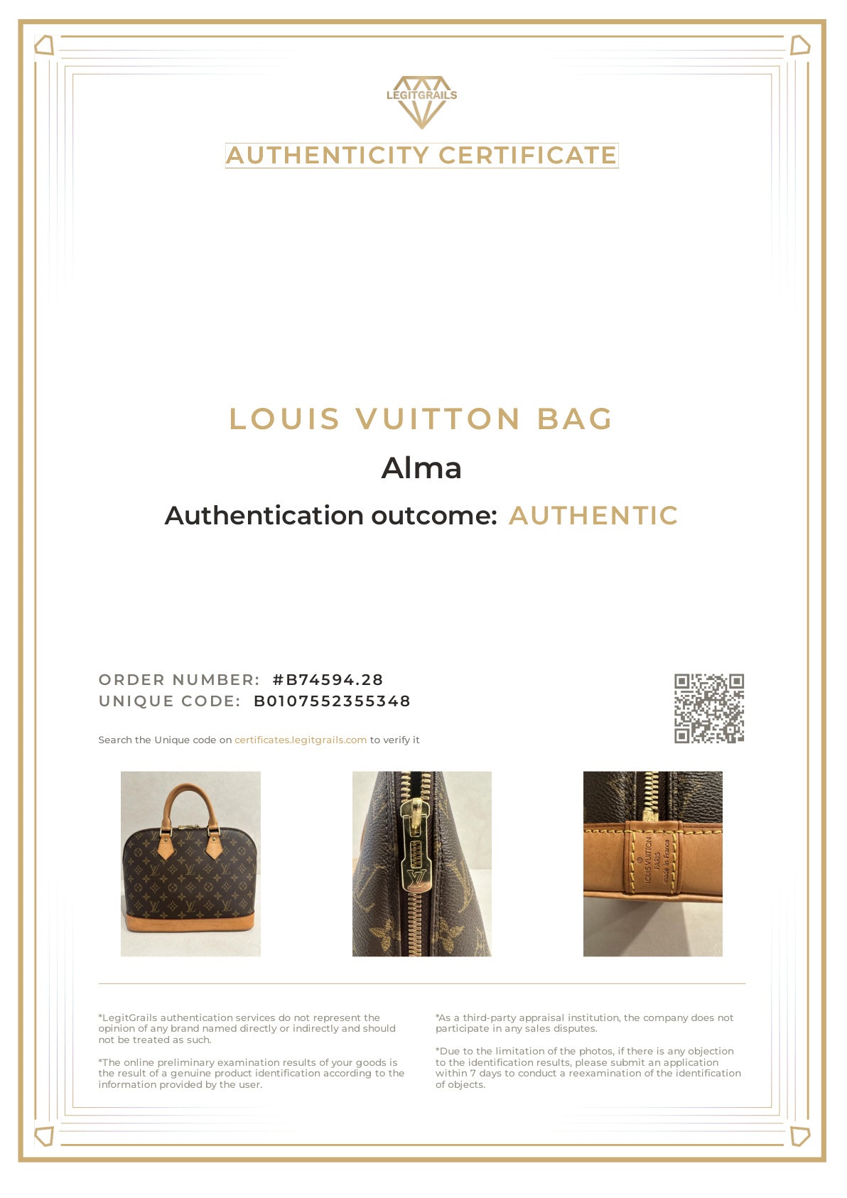 Louis Vuitton Brown Monogram Canvas Alma PM Bag