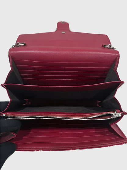 Gucci GG Burgundy Red Velvet Crystal Dionysus Small Crossbody Bag