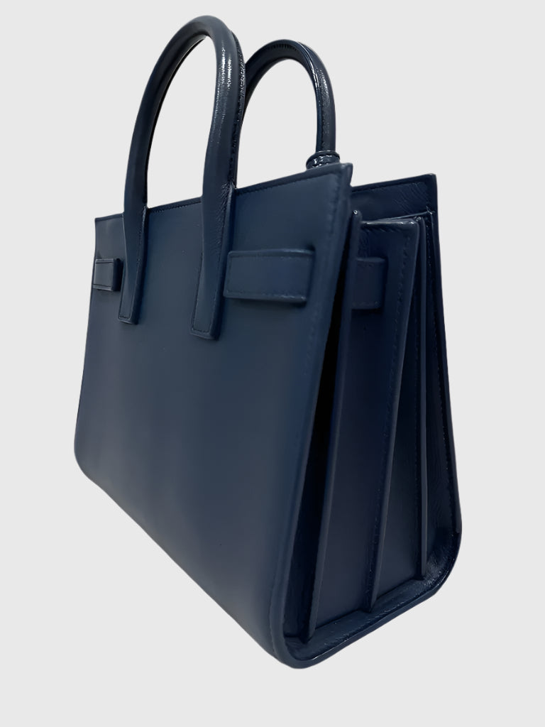 YSL Saint Laurent Navy Sac De Jour Crossbody Mini Bag