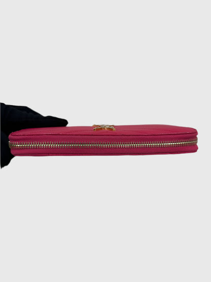 YSL Saint Laurent Cassandre Long Zip Wallet