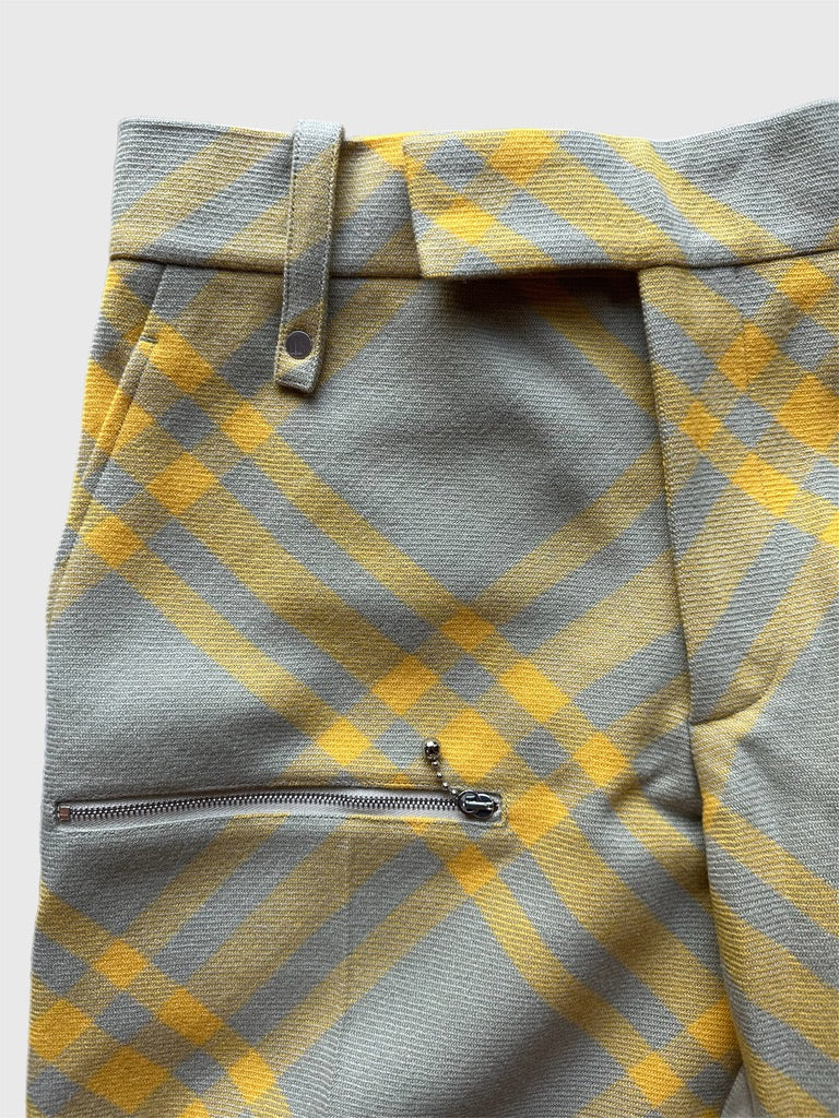 Burberry Mens 38 US | 48 IT Yellow & Beige Check In Hunter IP Check Trousers