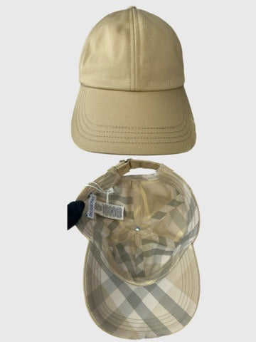 Burberry Mens Large Beige Hunter Check Plaid Baseball Hat