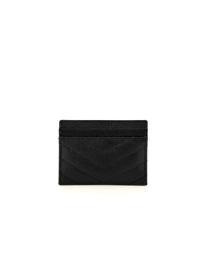 Pre-Owned Saint Laurent Matelasse Monogram Cardholder Leather Card Holder